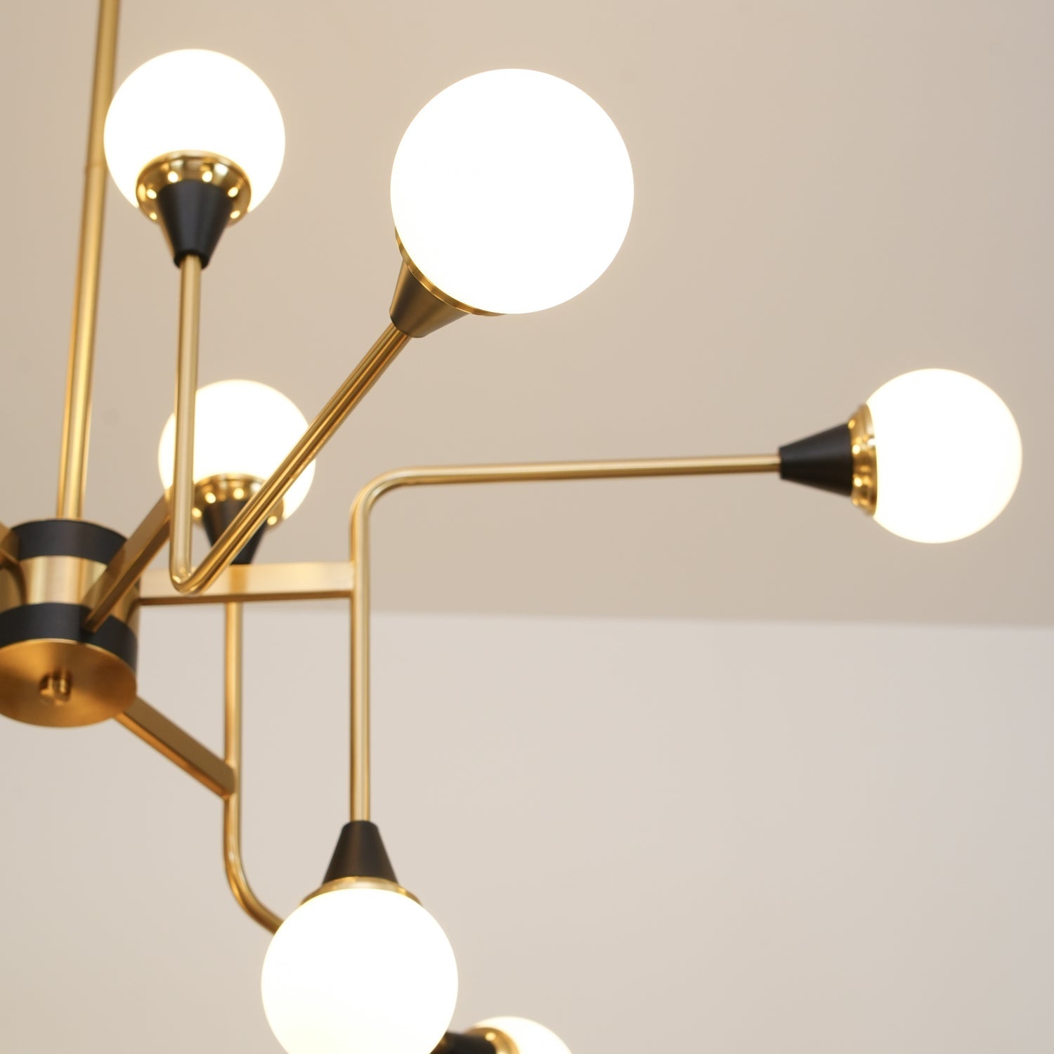 Lustra Kronleuchter Stilnovo Messing Schwarz Glas-Letslighting