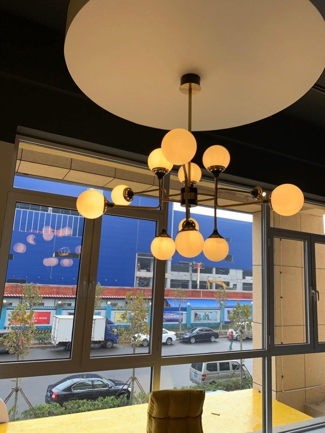 Lustra Kronleuchter Stilnovo Messing Schwarz Glas-Letslighting