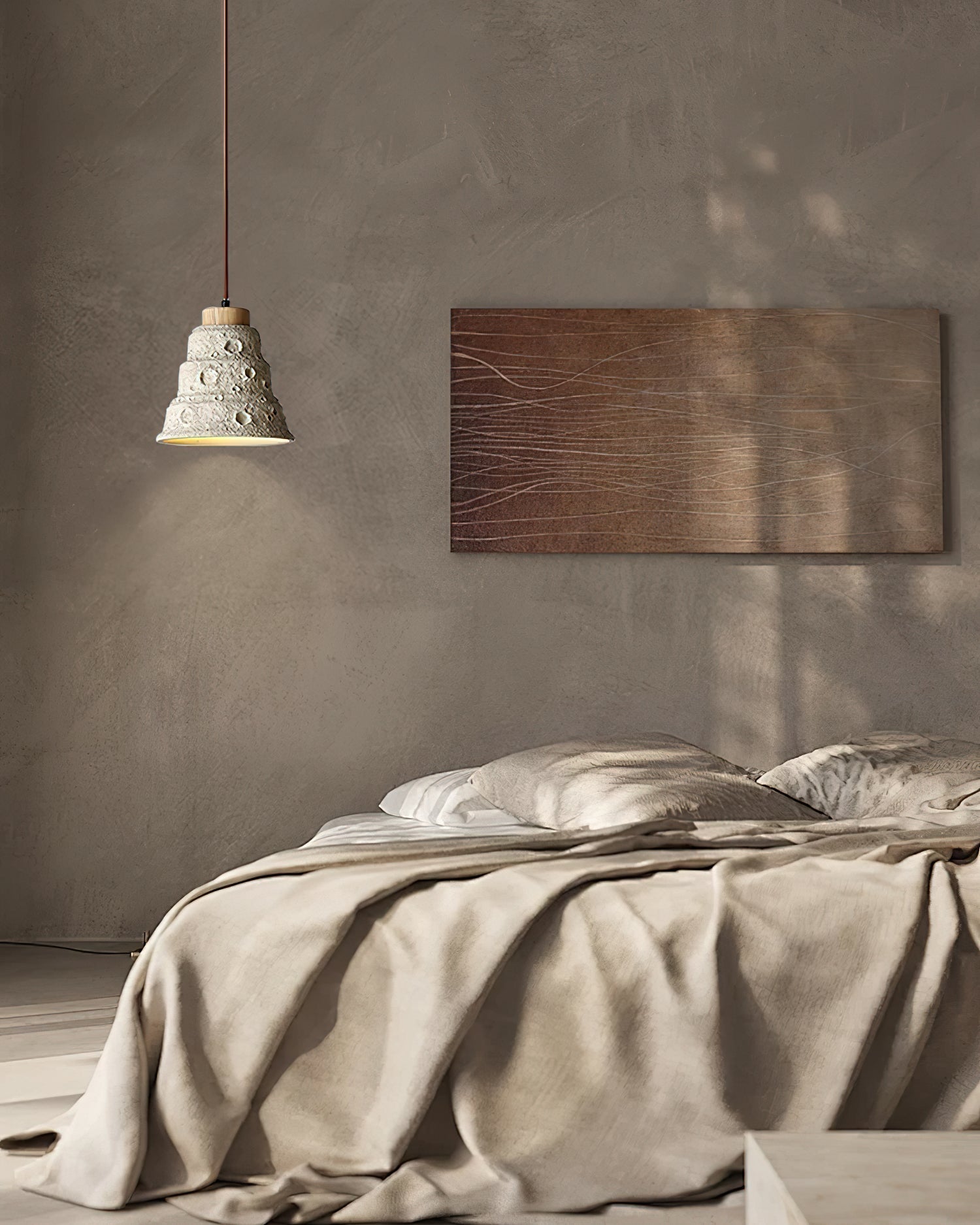 Ilphaeth Nordic Art Bell Stone Wood Pendelleuchte-Letslighting