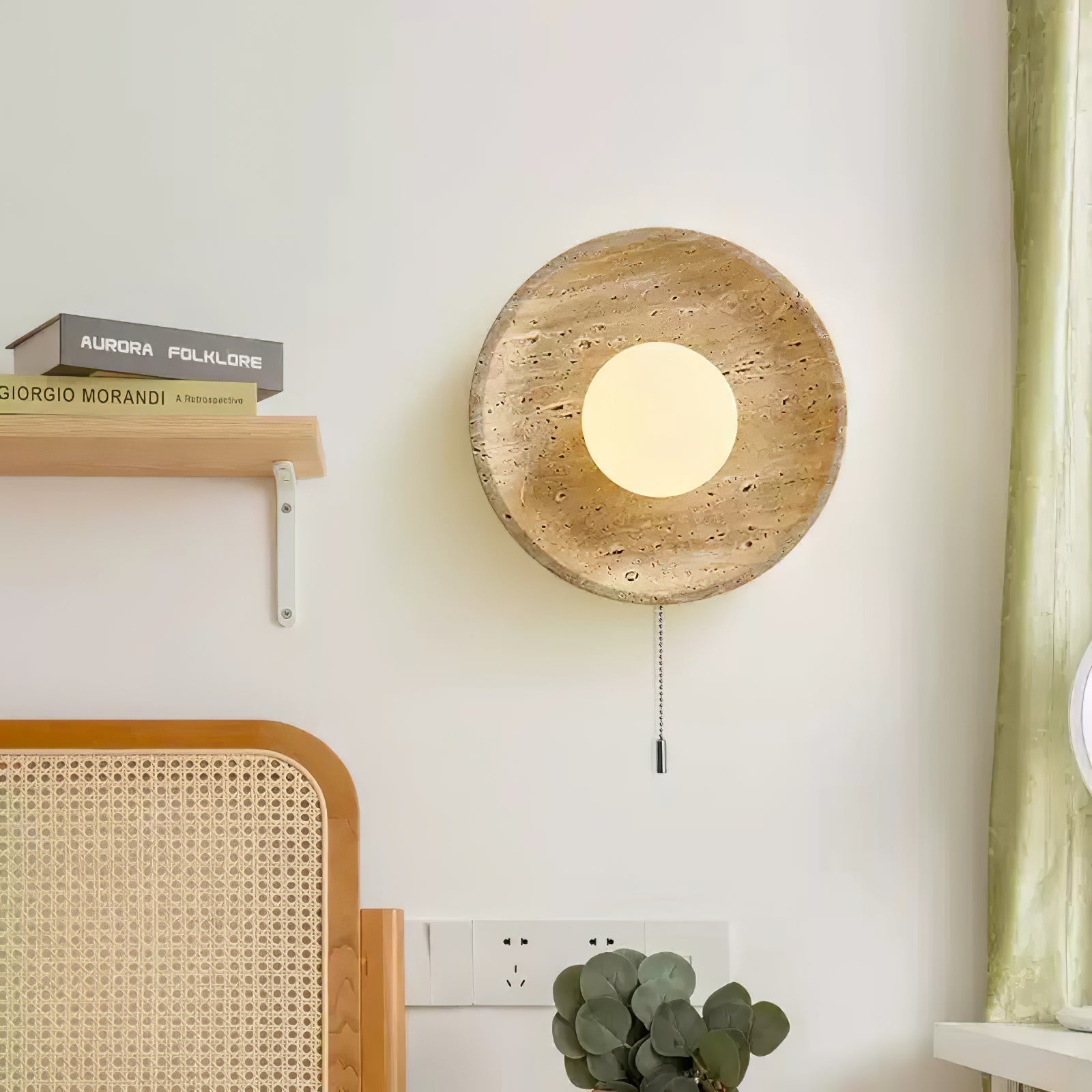 Vephair Schalen-Rahmen Travertin Wandleuchte-Letslighting