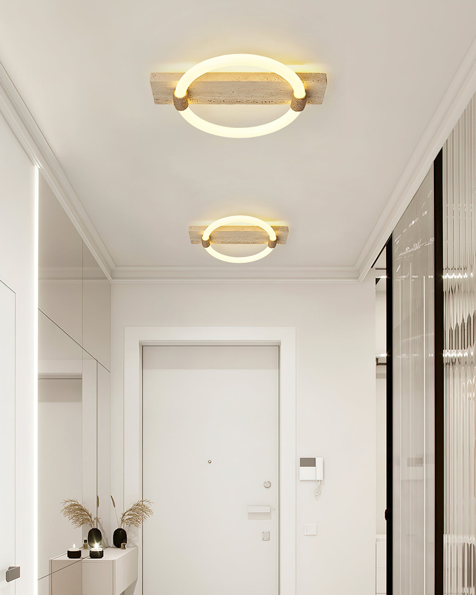 Elmaryra Ringed Travertine Wall Light - Neutralighting