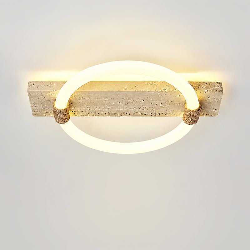 Elmaryra Ringed Travertine Wall Light - Neutralighting
