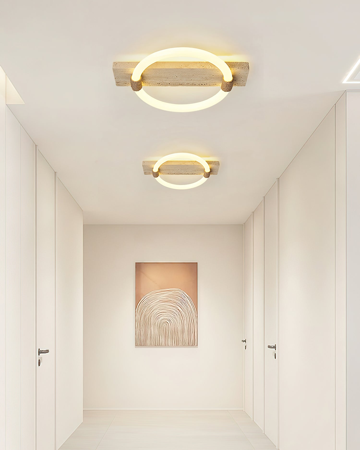 Elmaryra Ringed Travertine Wall Light - Neutralighting
