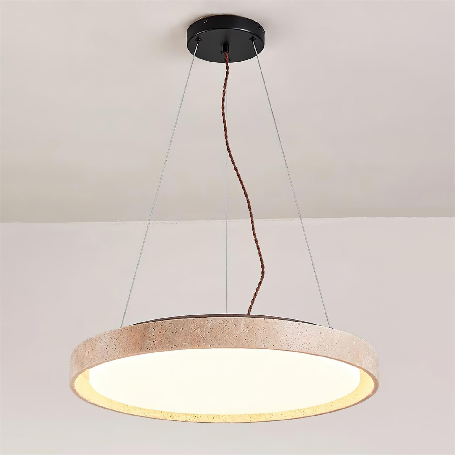 Ritta Pendant Light Travertine Ring - Letslighting
