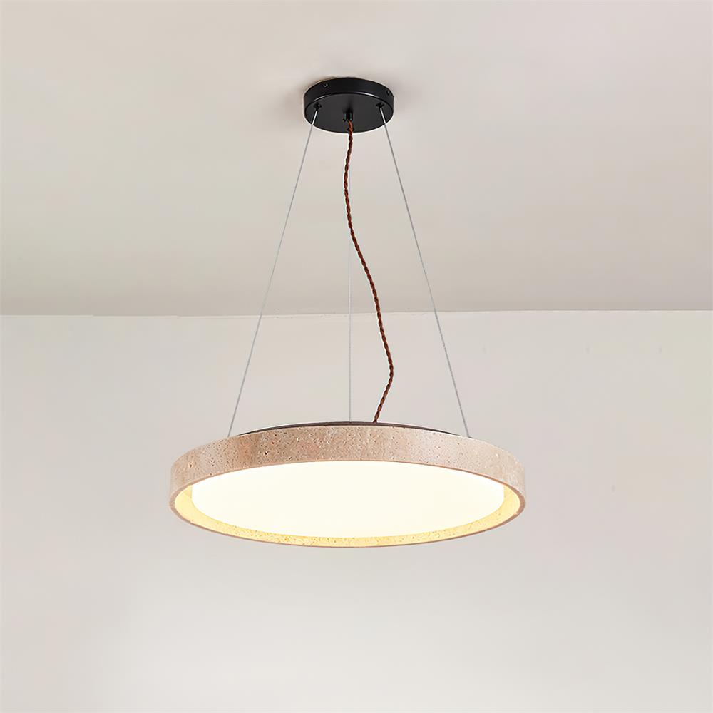 Ritta Pendant Light Travertine Ring - Letslighting