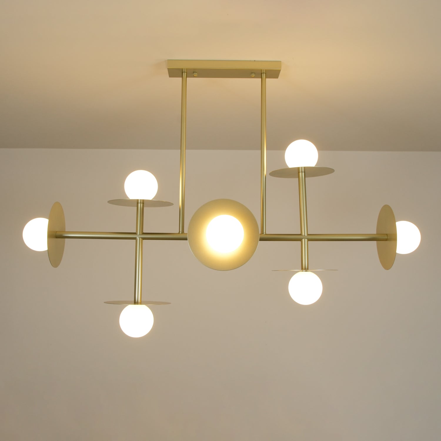 Lustra Strada Kronleuchter Messing Glas Geometrisch-Letslighting