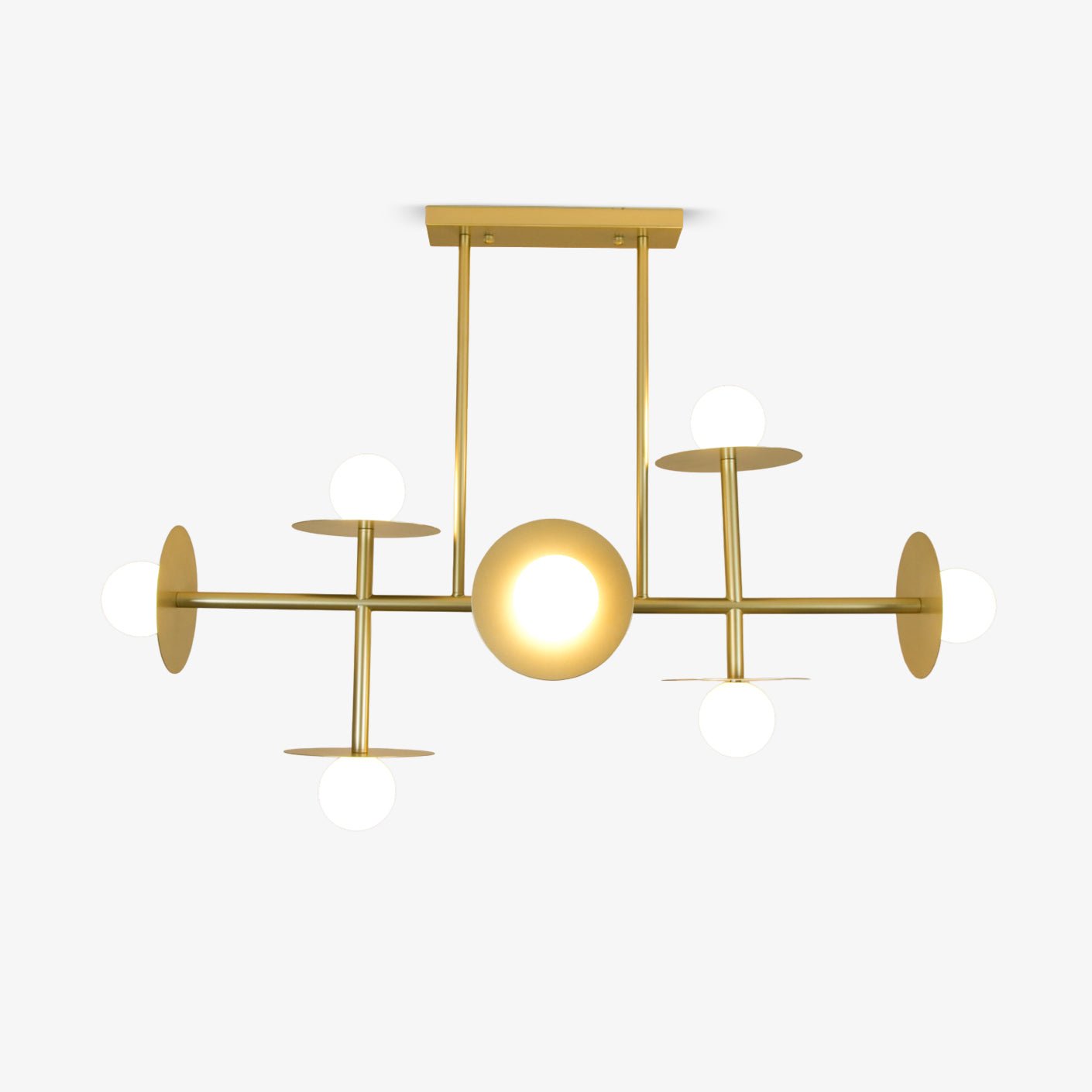 Lustra Strada Kronleuchter Messing Glas Geometrisch-Letslighting