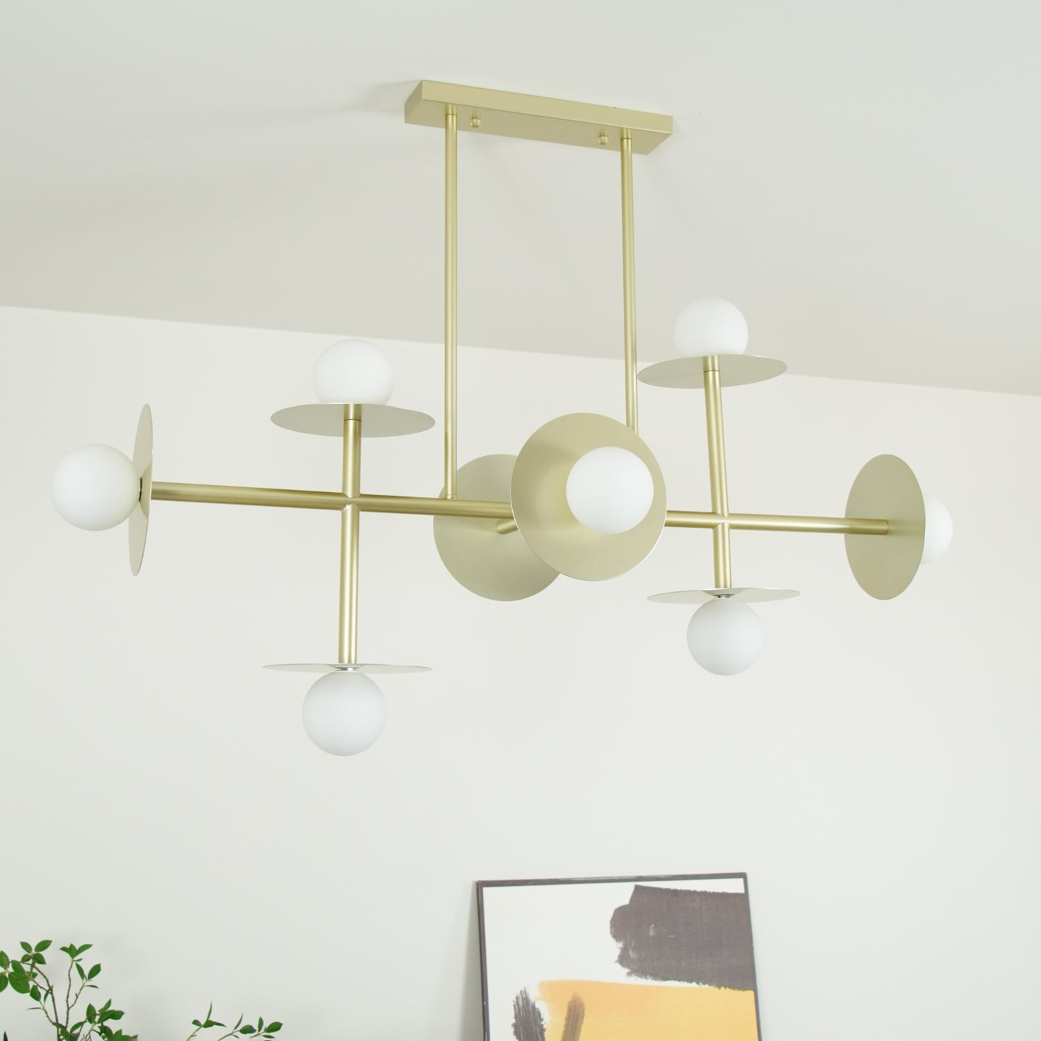 Lustra Strada Kronleuchter Messing Glas Geometrisch-Letslighting