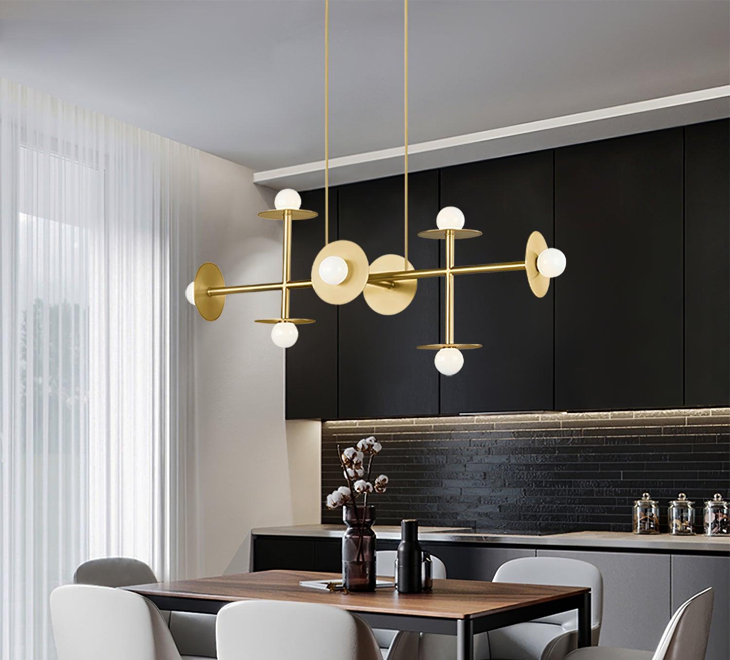 Lustra Strada Kronleuchter Messing Glas Geometrisch-Letslighting