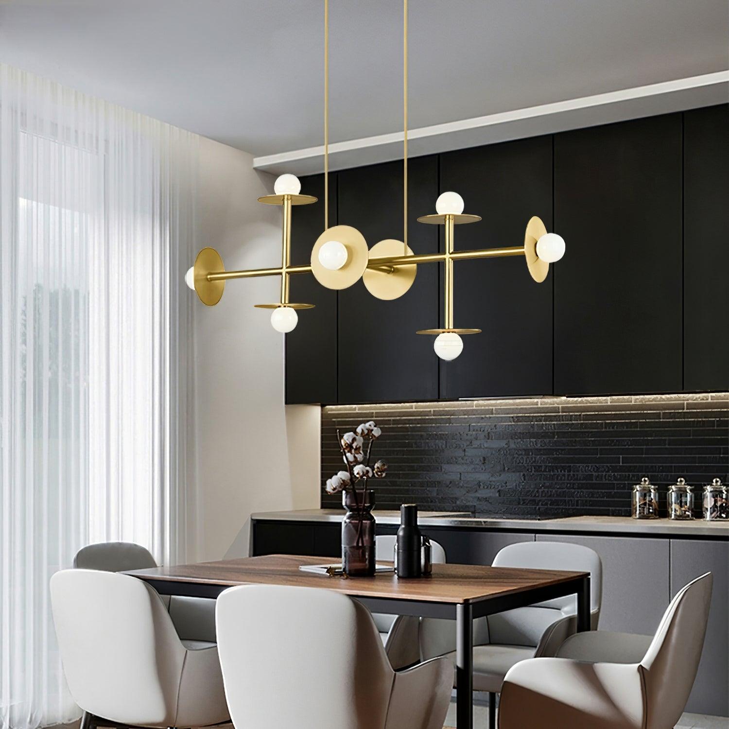 Lustra Strada Kronleuchter Messing Glas Geometrisch-Letslighting