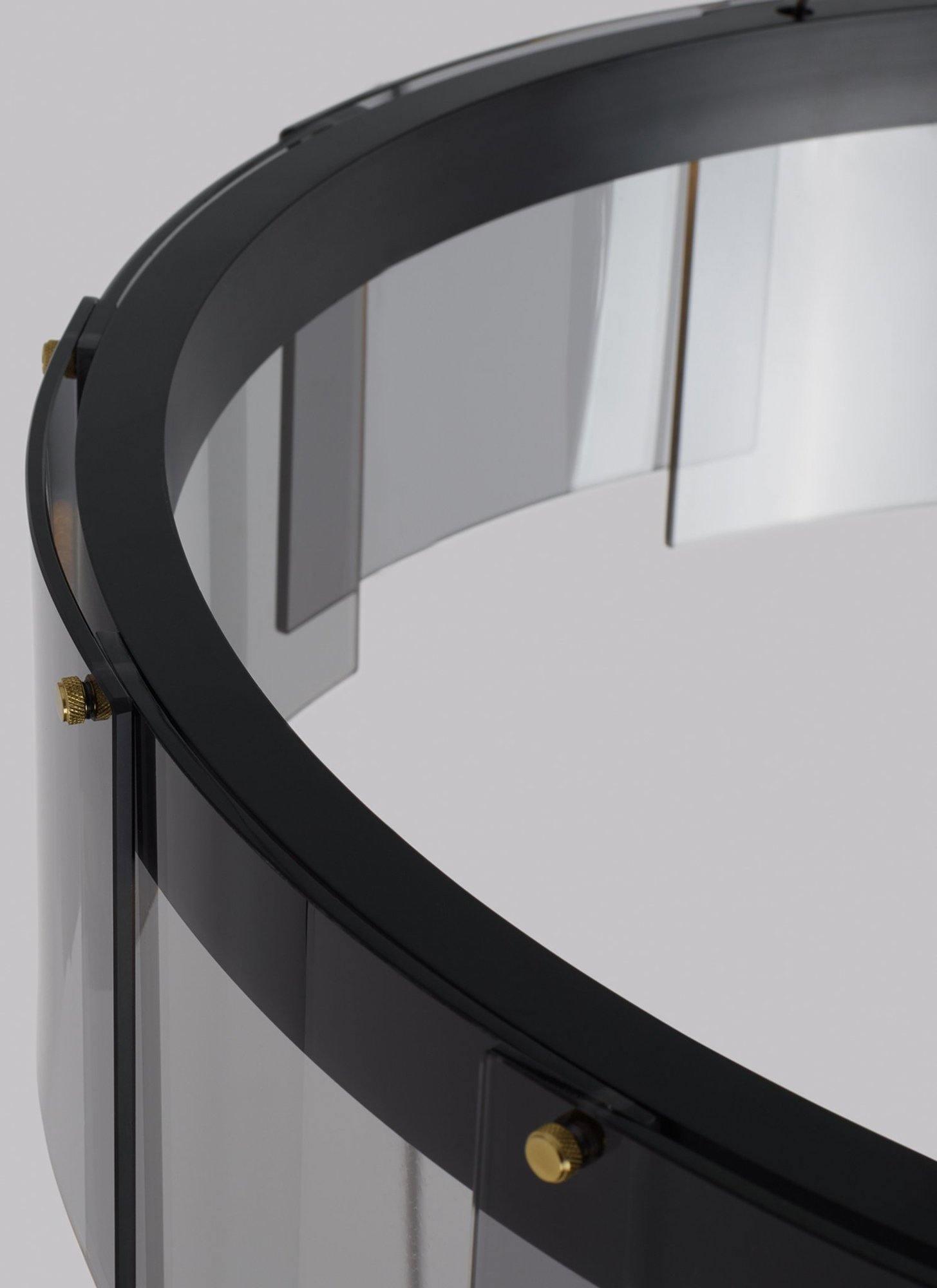 Lustra Kronleuchter LED Ring Schwarz Glas Modern-Letslighting