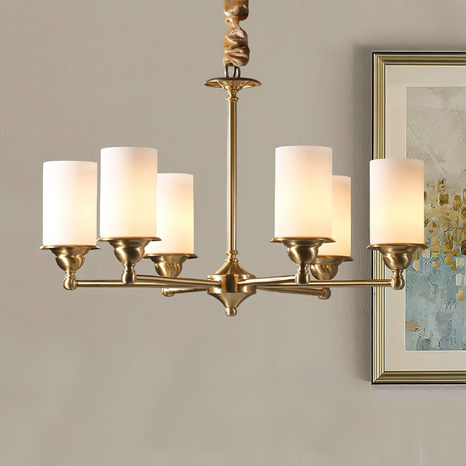 Idorara Messing Stoff Vintage Industrial Kronleuchter-Letslighting