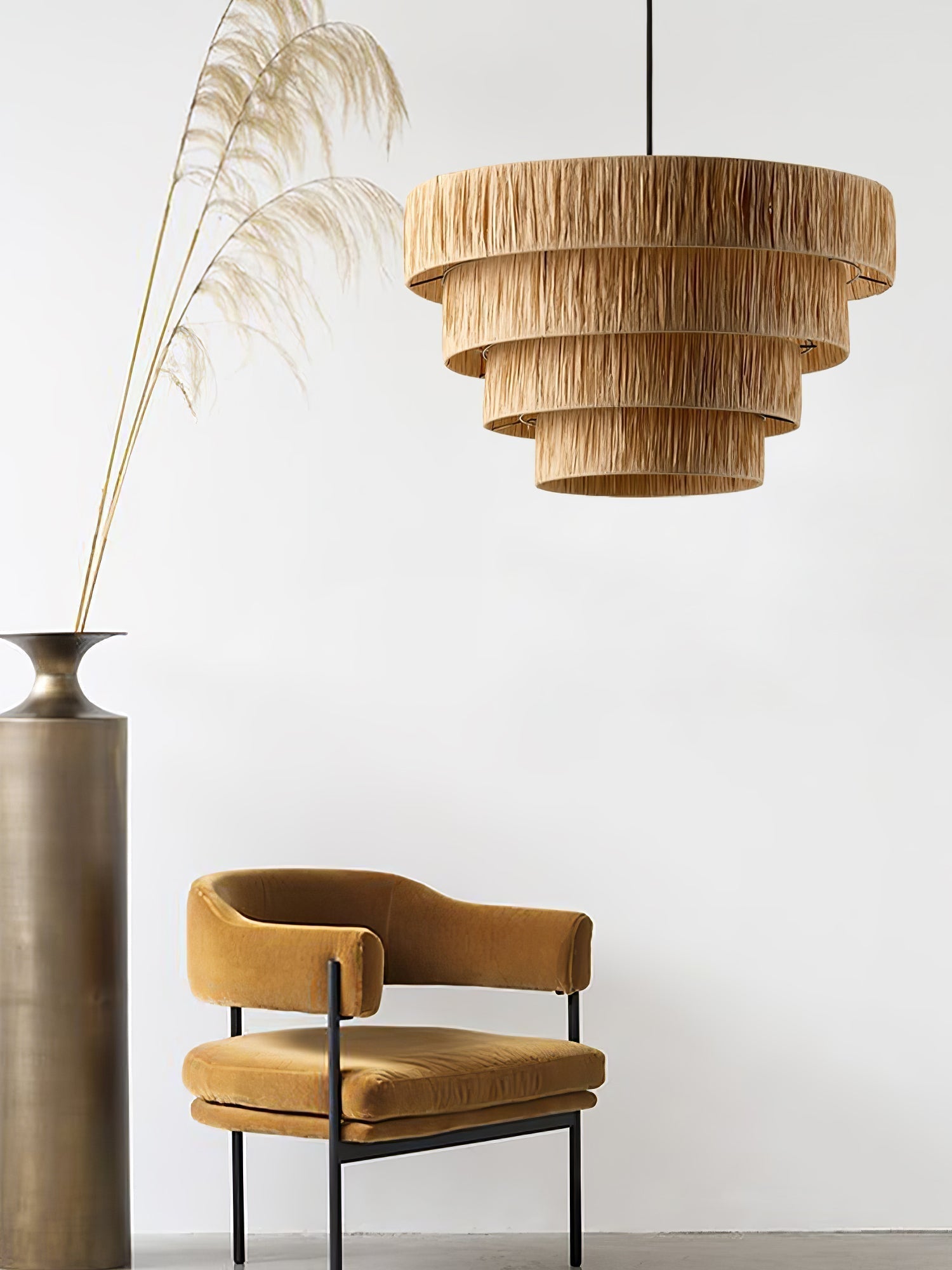 Thyra Stroh Traditionell Retro Pendelleuchte-Letslighting