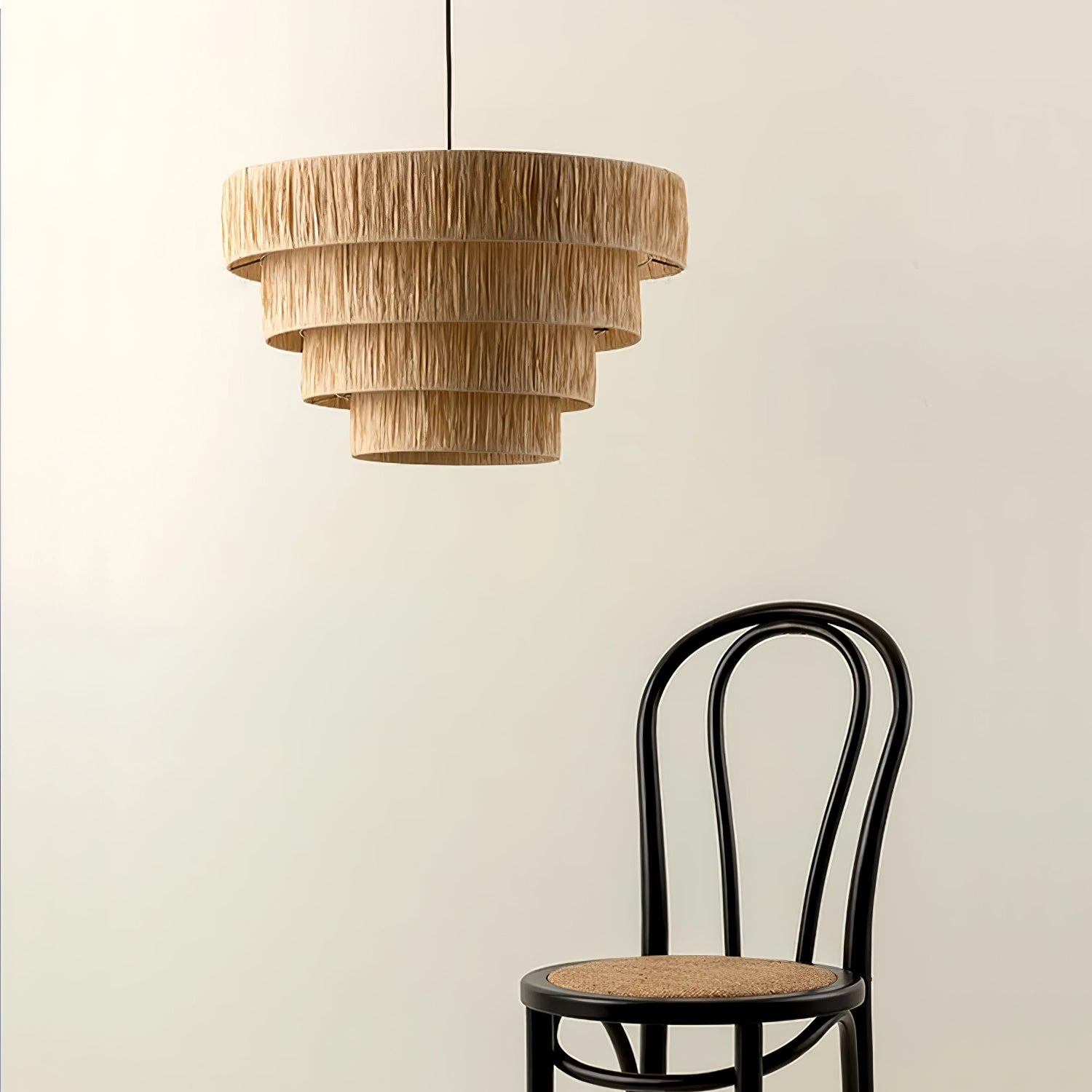 Thyra Stroh Traditionell Retro Pendelleuchte-Letslighting