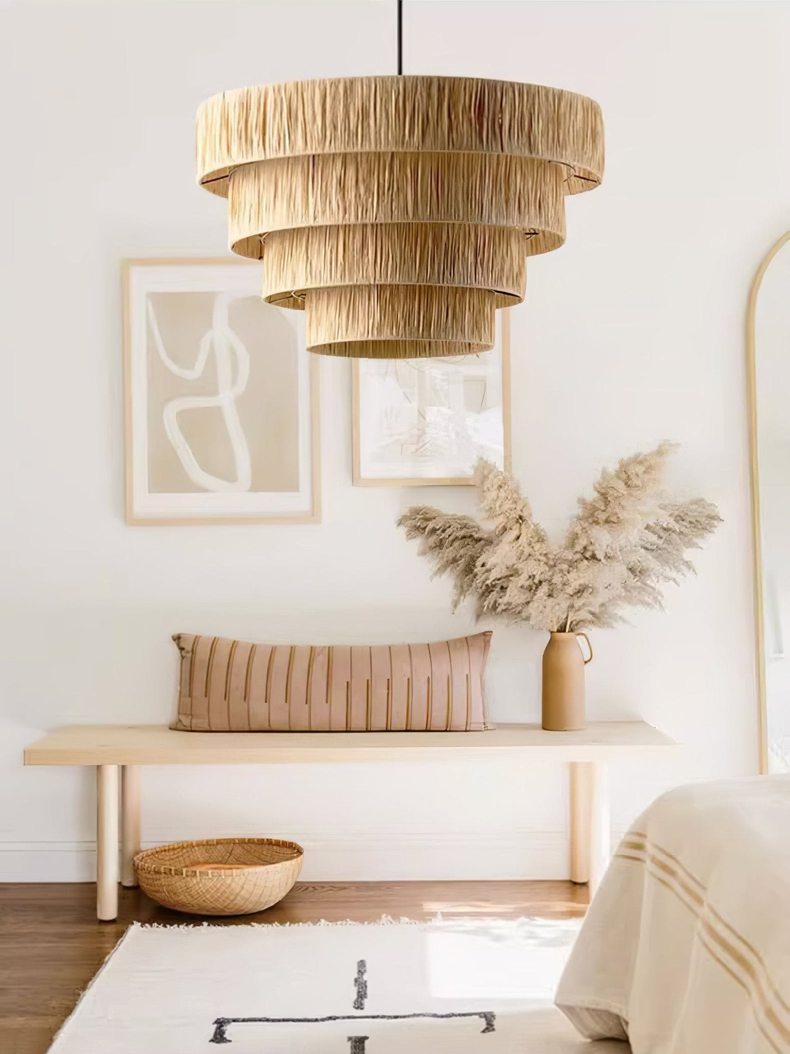 Thyra Stroh Traditionell Retro Pendelleuchte-Letslighting