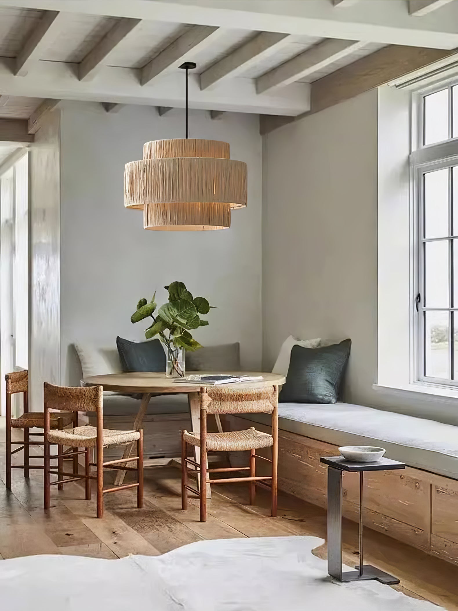 Thyra Stroh Traditionell Retro Pendelleuchte-Letslighting