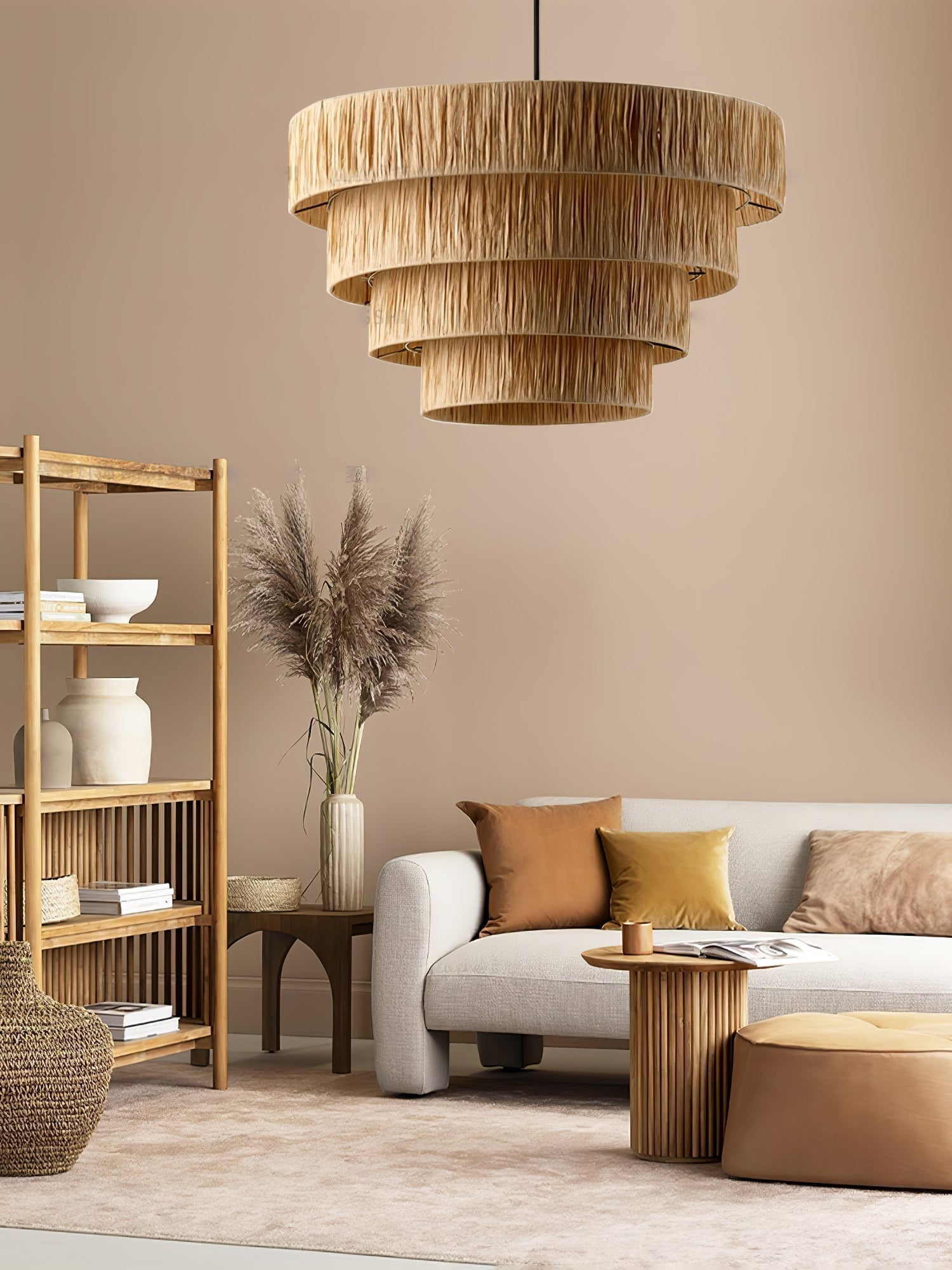 Thyra Stroh Traditionell Retro Pendelleuchte-Letslighting