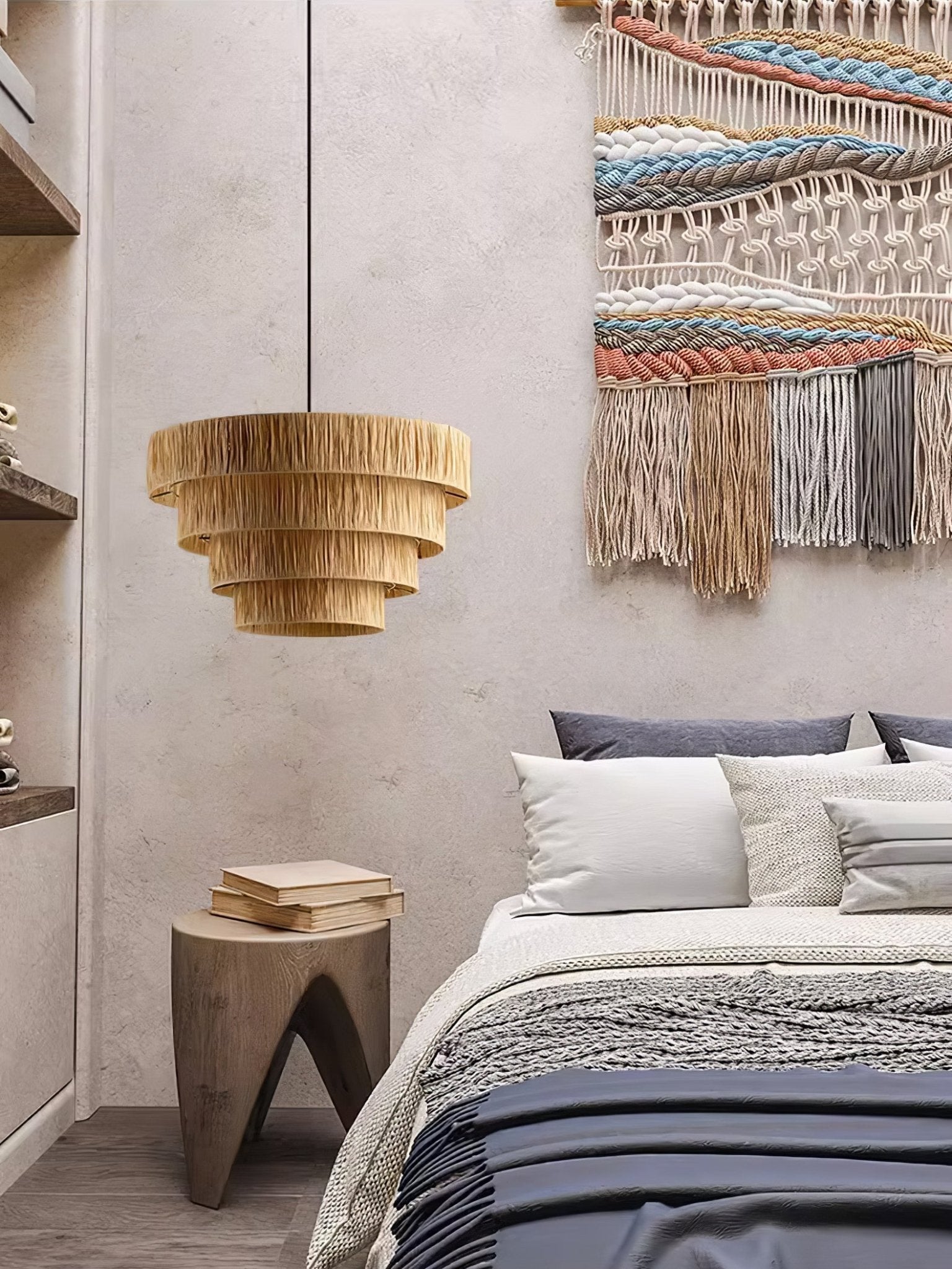 Thyra Stroh Traditionell Retro Pendelleuchte-Letslighting