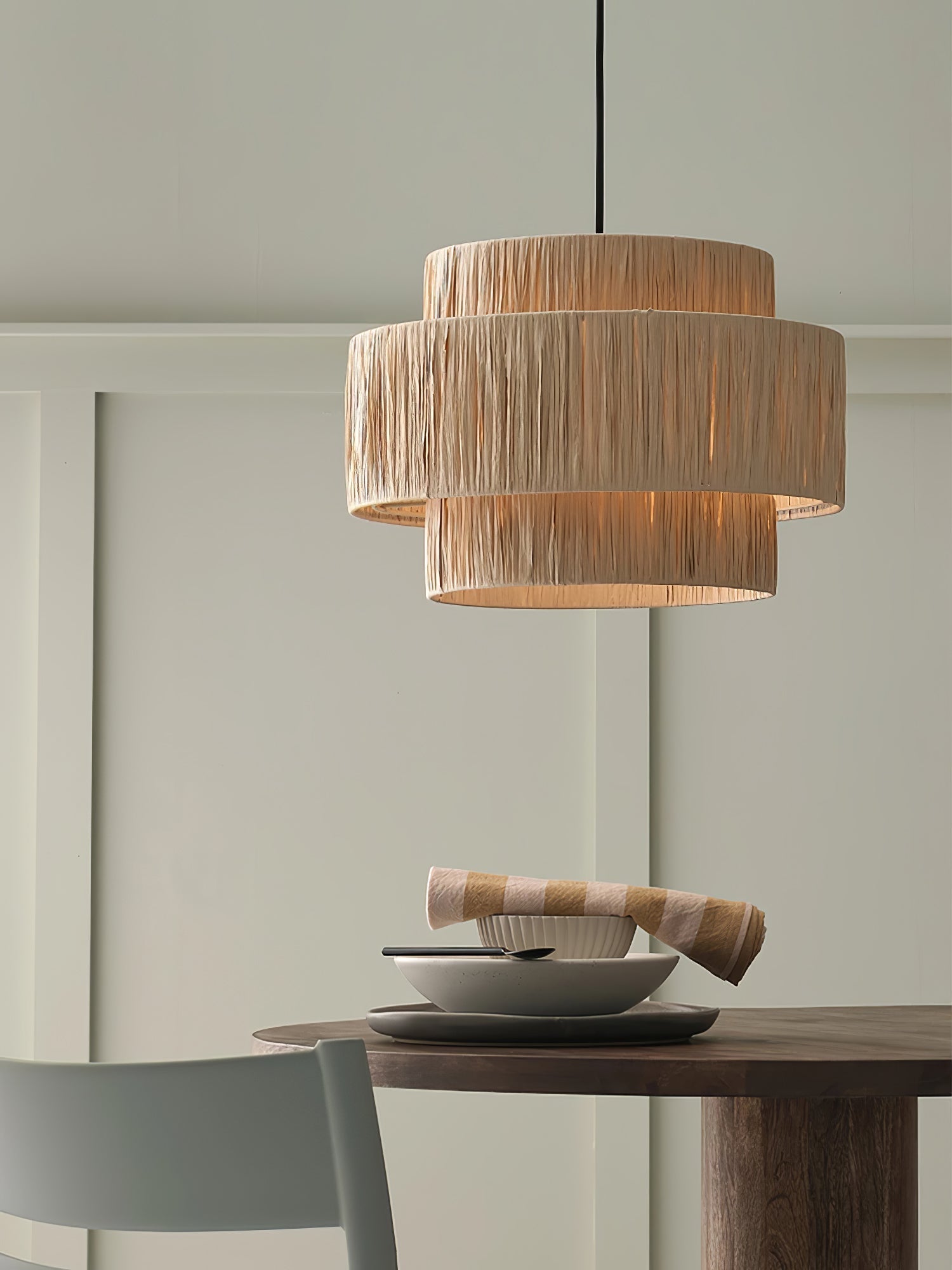 Thyra Stroh Traditionell Retro Pendelleuchte-Letslighting