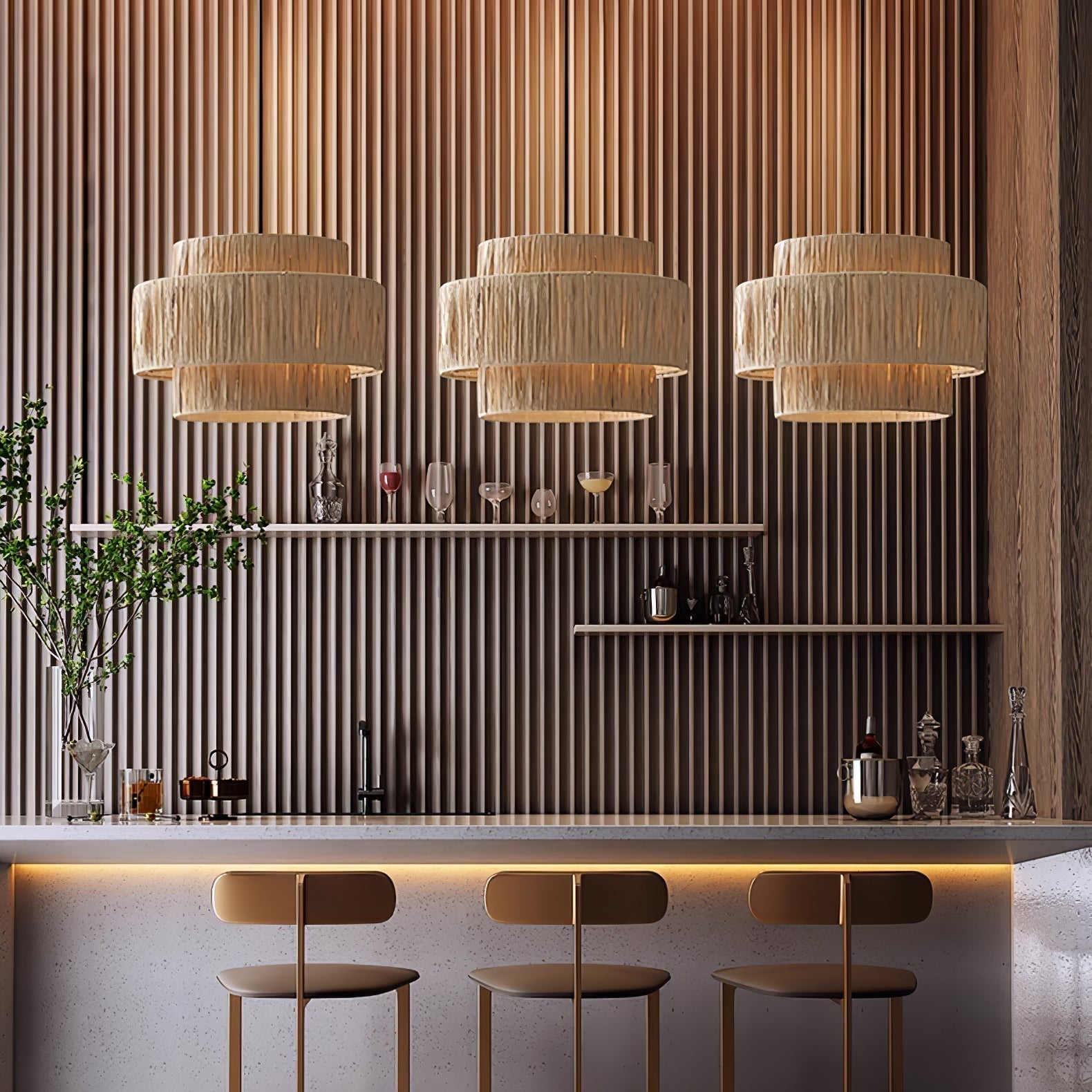 Thyra Stroh Traditionell Retro Pendelleuchte-Letslighting