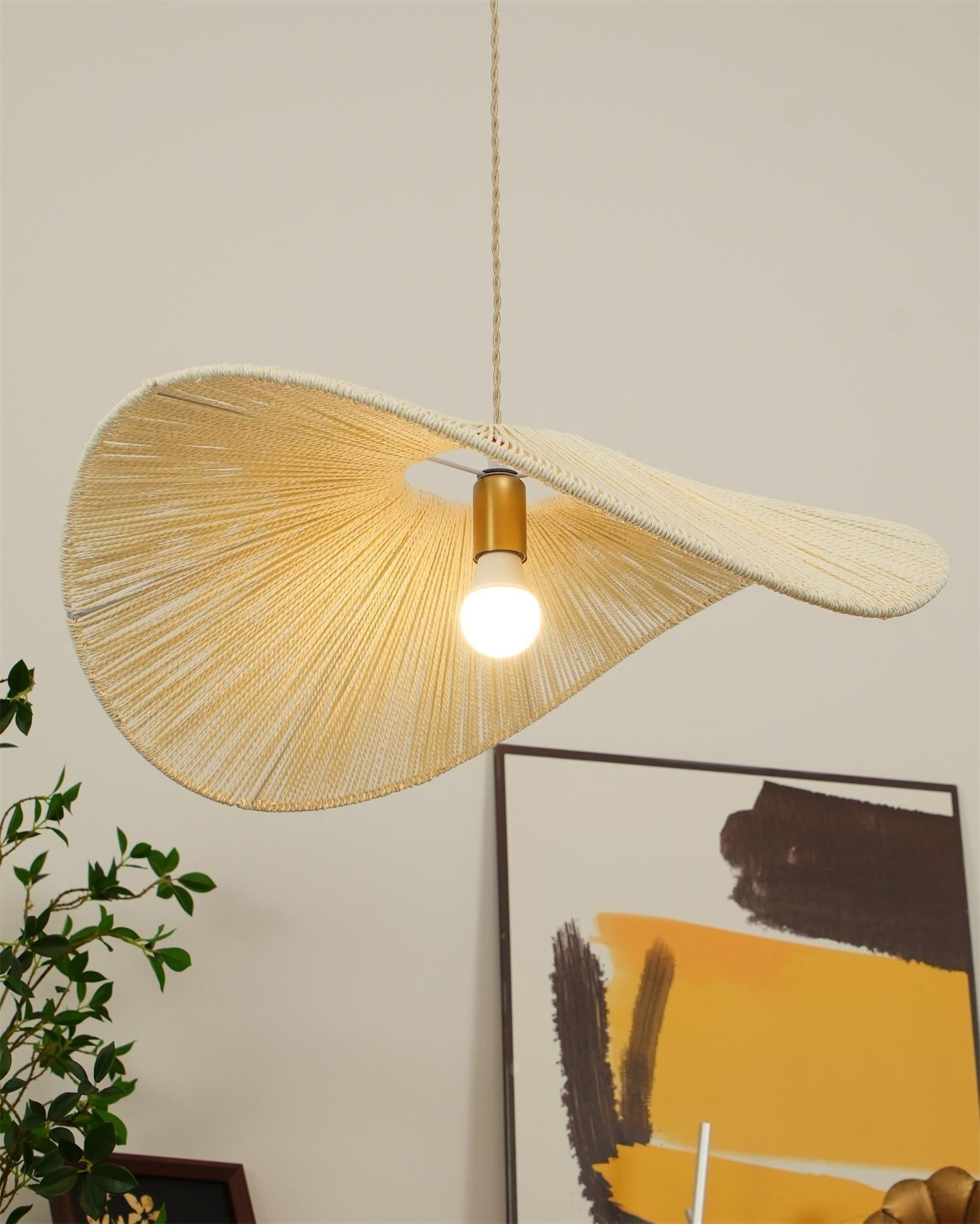 Solara Handgewebte Pendelleuchte aus Natürlichem Rattan-Letslighting