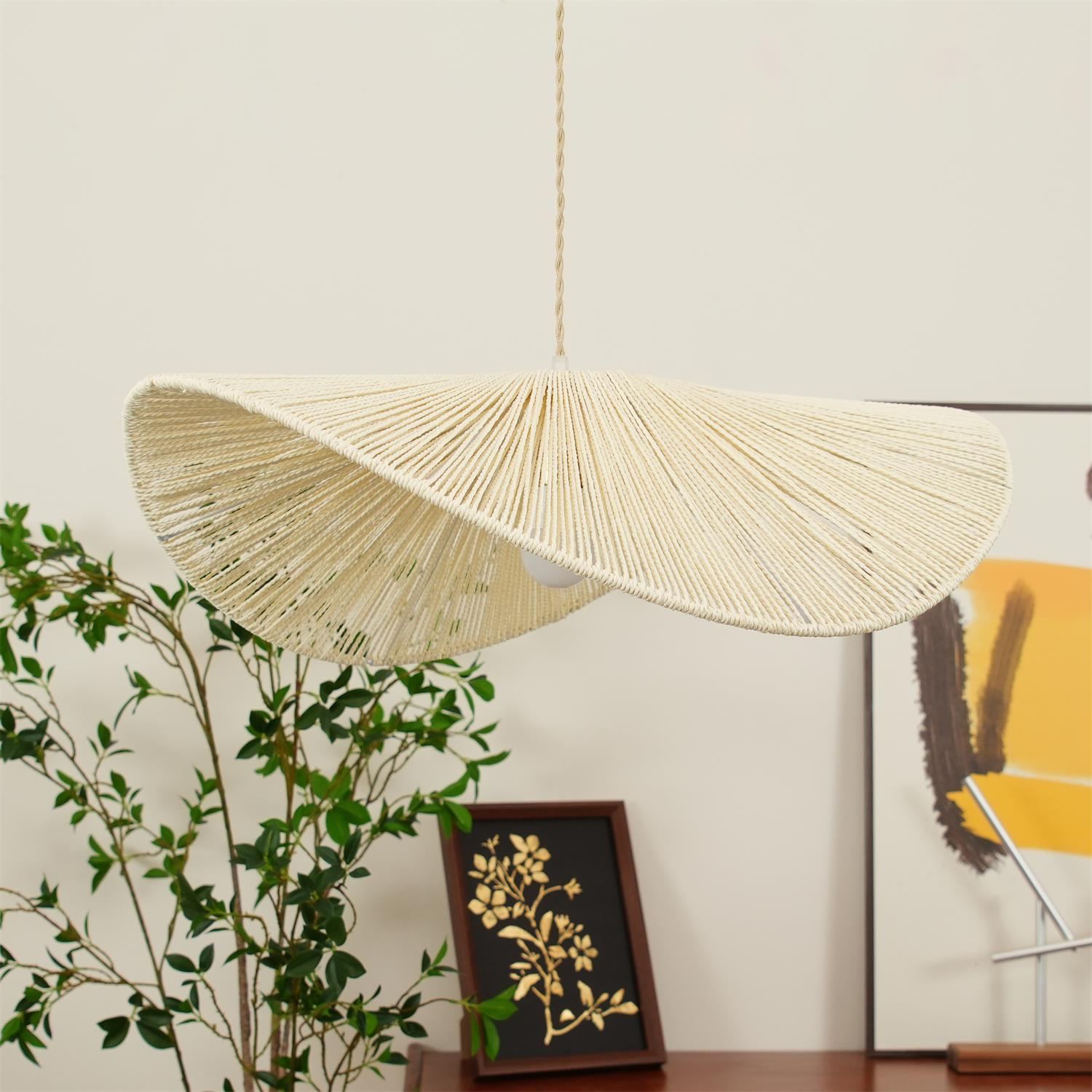 Solara Handgewebte Pendelleuchte aus Natürlichem Rattan-Letslighting