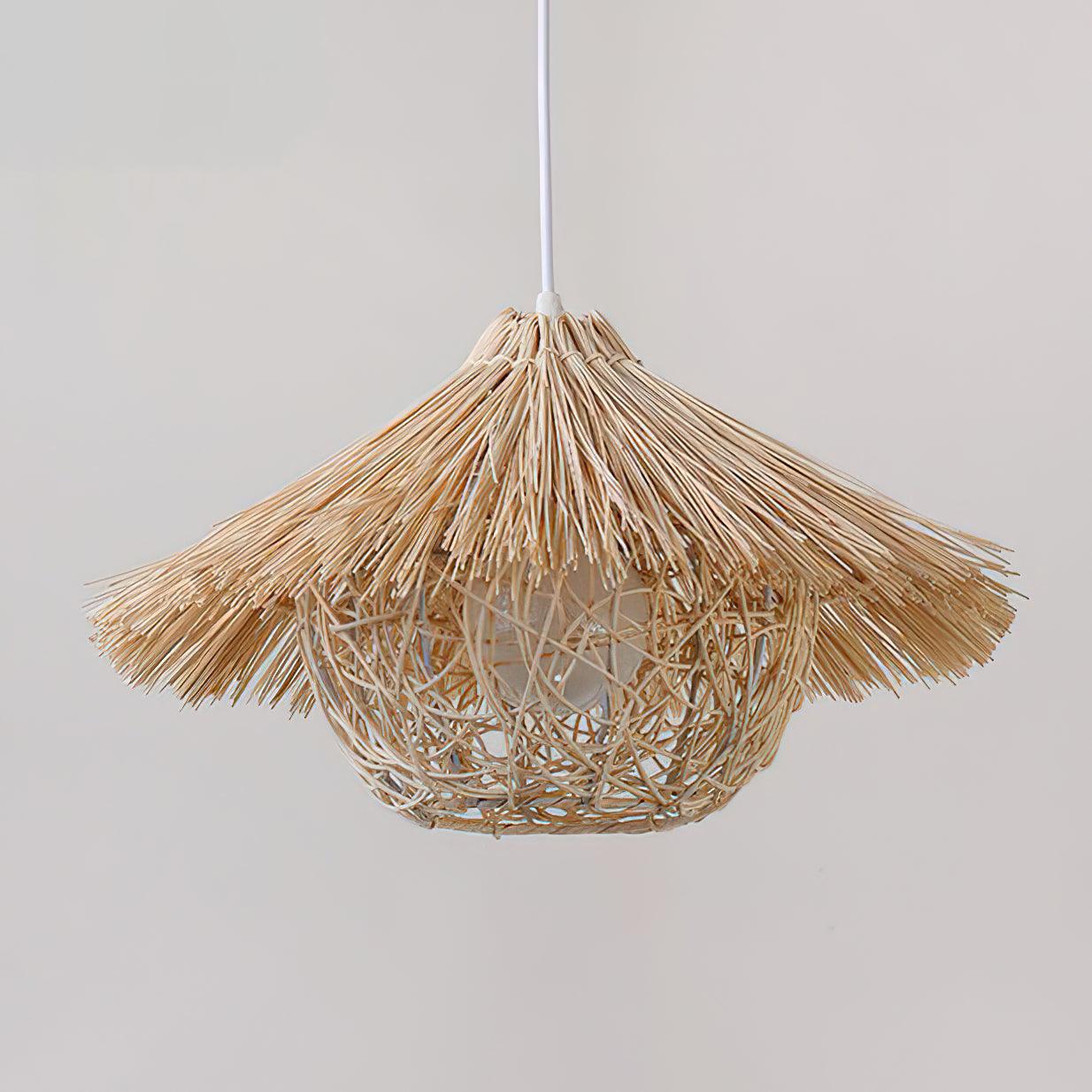 Catala Strohhut Rattan Pendelleuchte-Letslighting