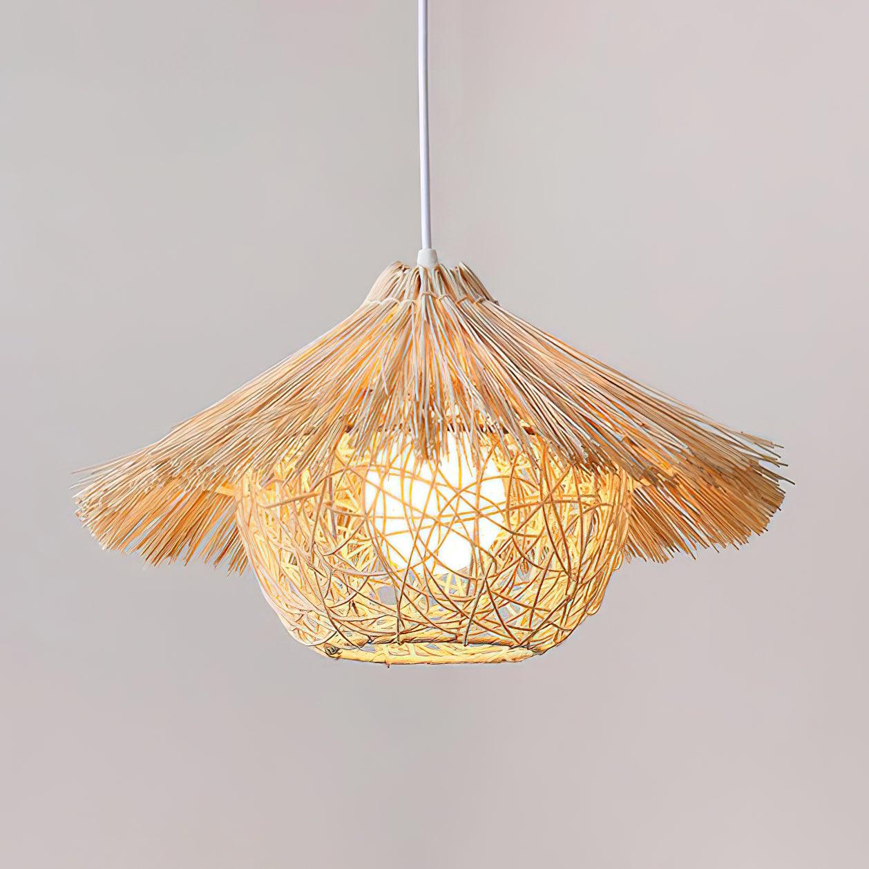 Catala Strohhut Rattan Pendelleuchte-Letslighting