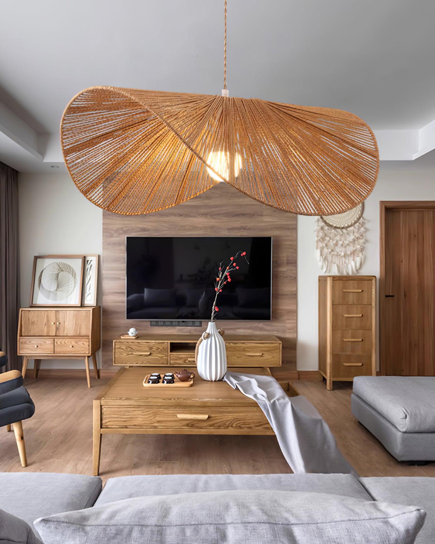 Solara Handgewebte Pendelleuchte aus Natürlichem Rattan-Letslighting