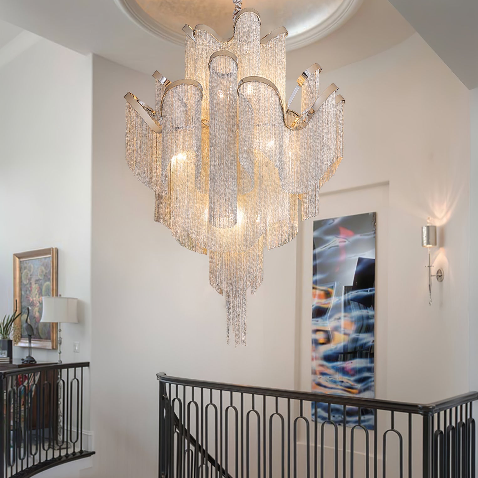 Lustra Pendant Lamp Stream Chain Nickel-Letslighting