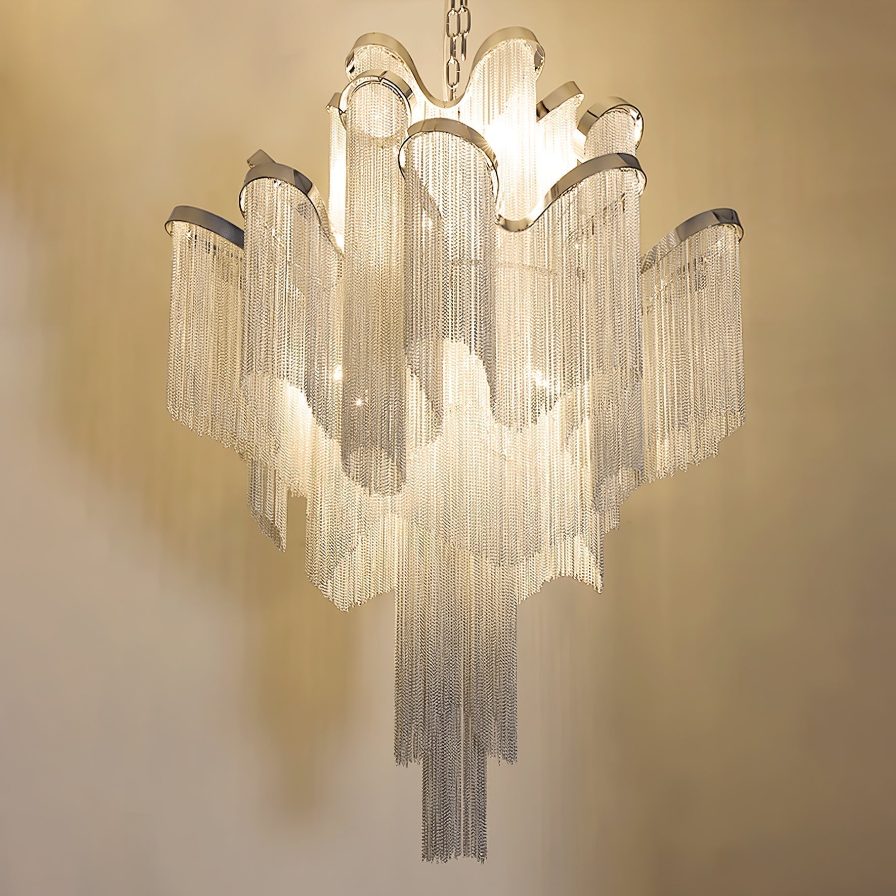 Lustra Pendant Lamp Stream Chain Nickel-Letslighting