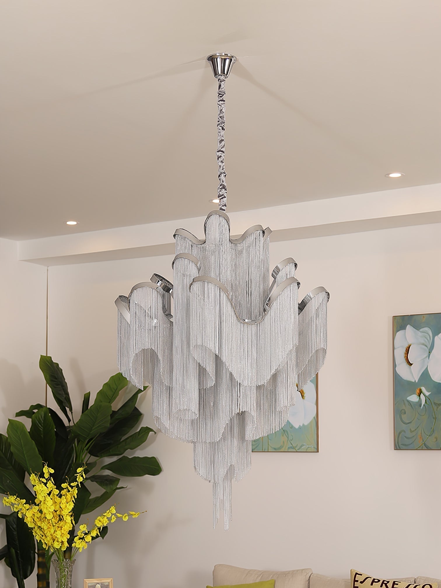 Lustra Pendant Lamp Stream Chain Nickel-Letslighting