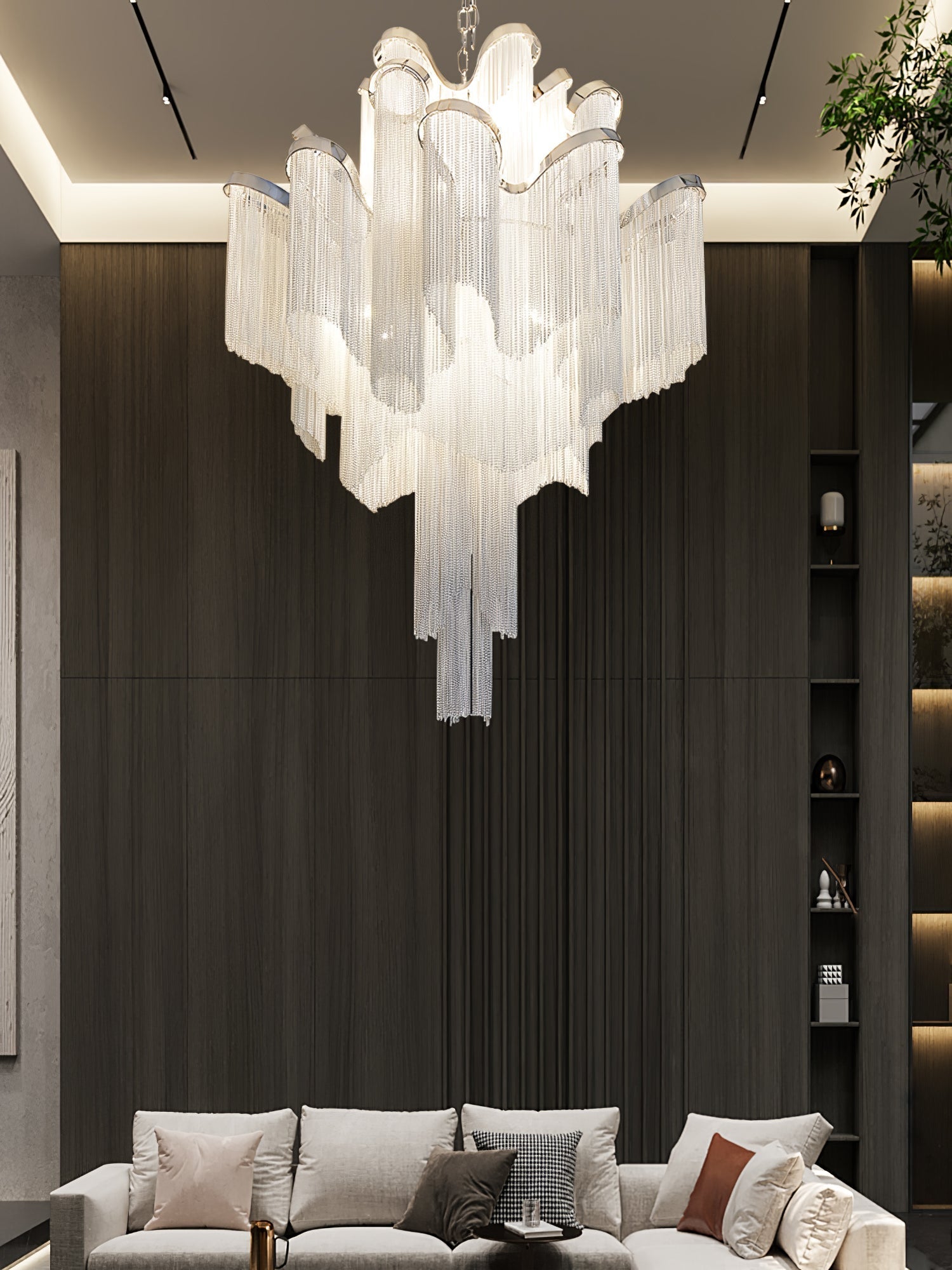 Lustra Pendant Lamp Stream Chain Nickel-Letslighting