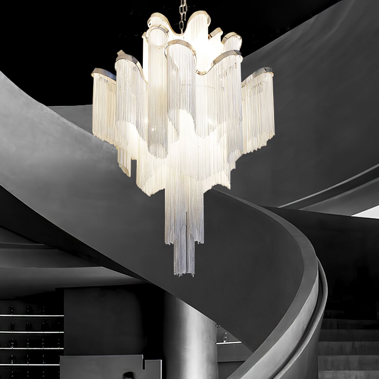 Lustra Pendant Lamp Stream Chain Nickel-Letslighting