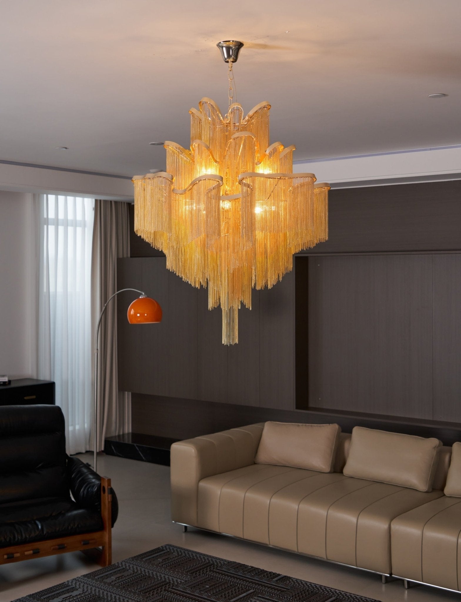 Lustra Pendant Lamp Stream Chain Nickel-Letslighting