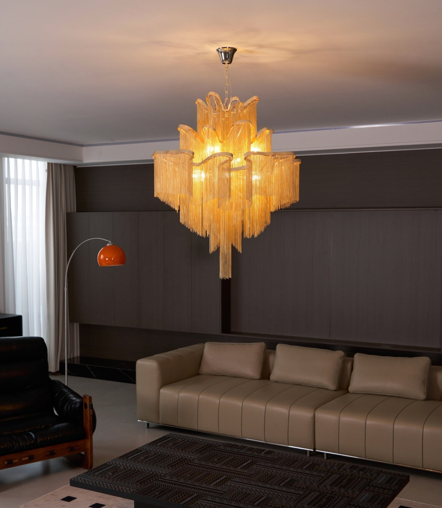 Lustra Pendant Lamp Stream Chain Nickel-Letslighting