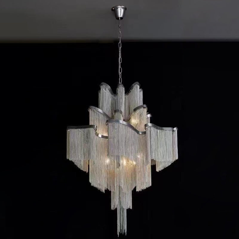 Lustra Pendant Lamp Stream Chain Nickel-Letslighting