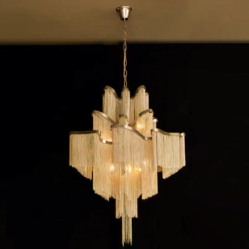 Lustra Pendant Lamp Stream Chain Nickel-Letslighting