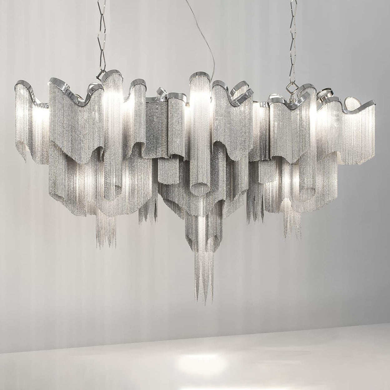 Lustra Pendant Lamp Stream Chain Nickel-Letslighting