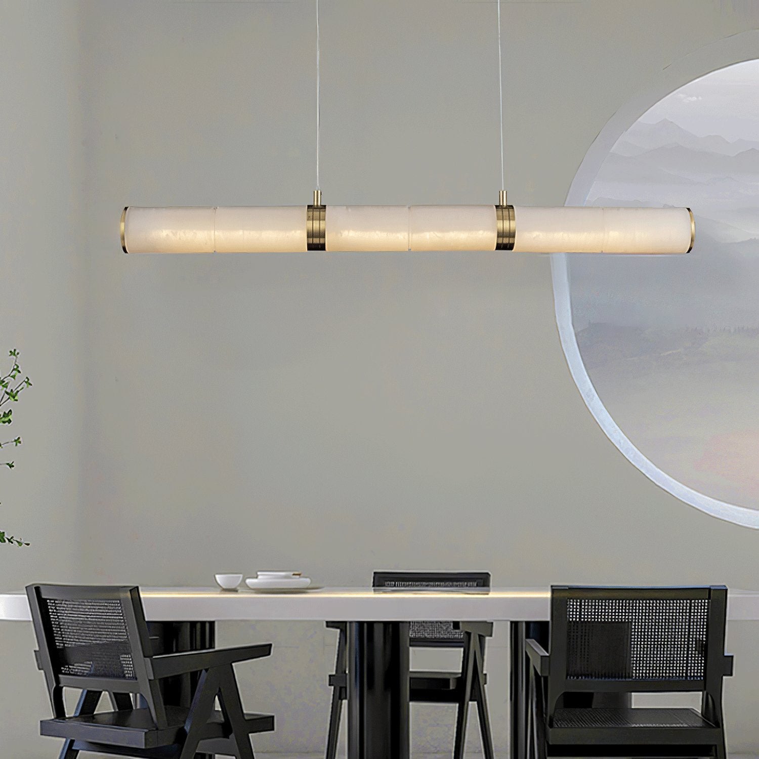 Stream Modern Minimalist Alabaster Pendant Light - Letslighting