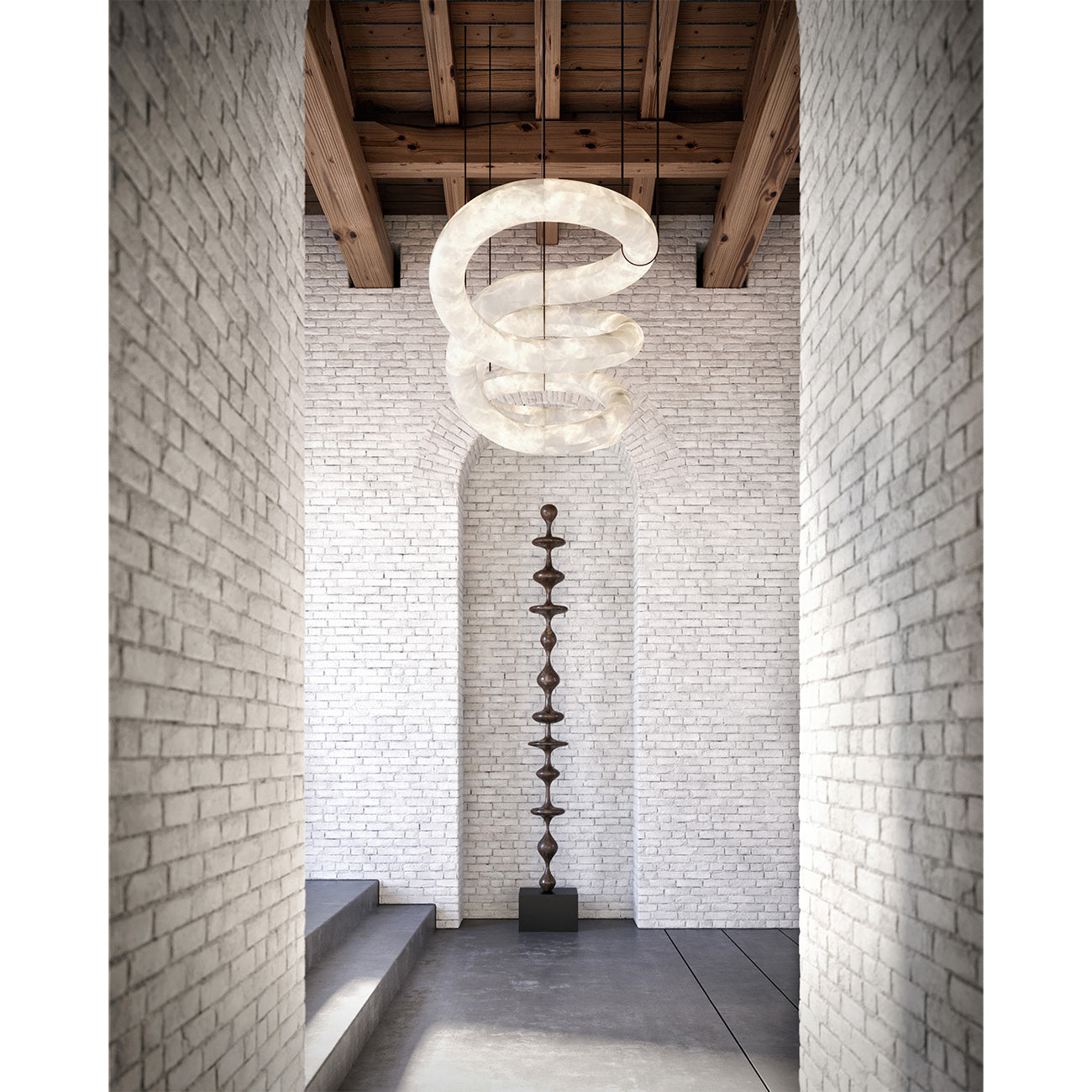 Utalyra Curved Alabaster Pendant Light - Neutralighting