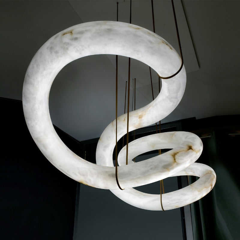 Utalyra Curved Alabaster Pendant Light - Neutralighting