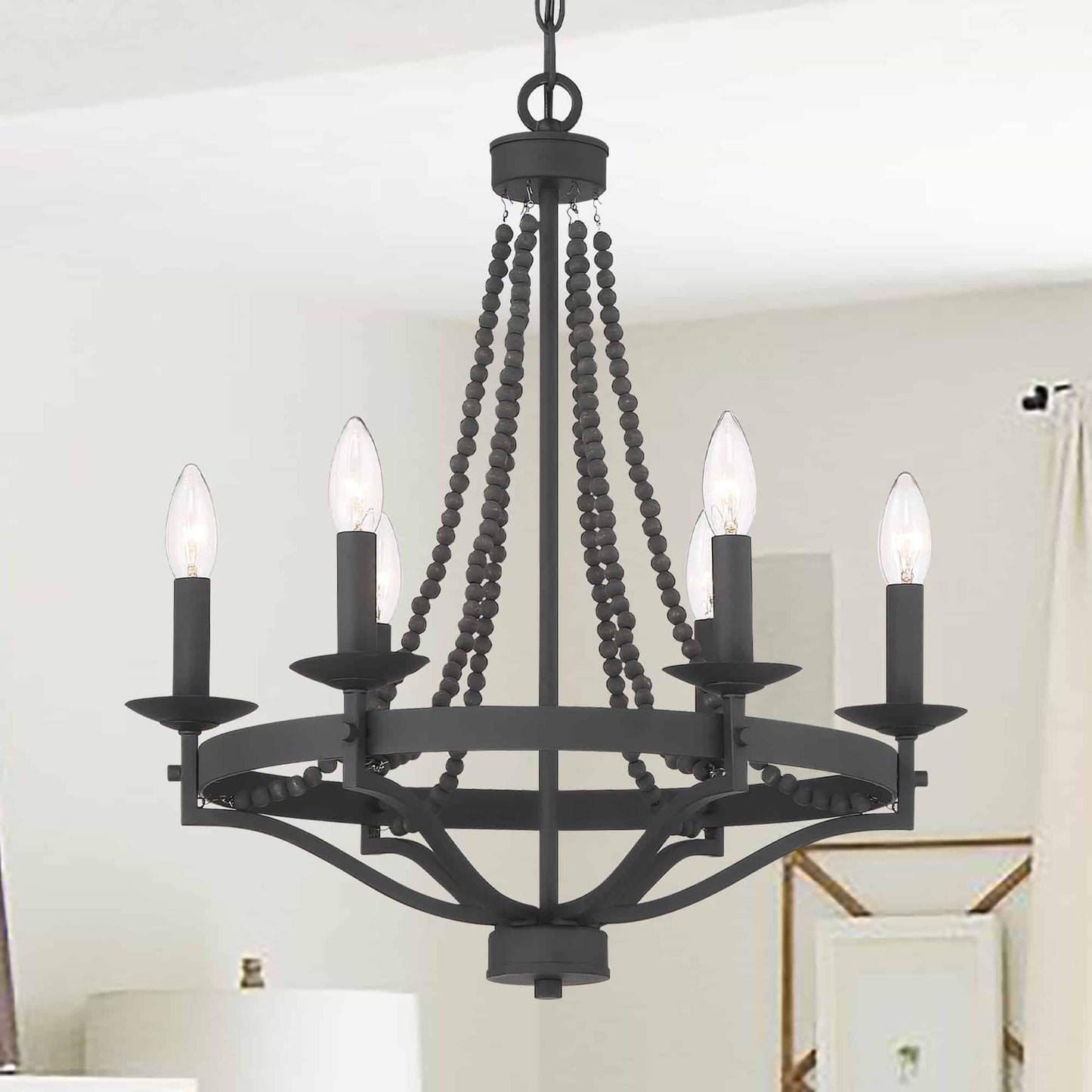 Isoren Industrieller Vintage Kronleuchter aus Holz-Letslighting