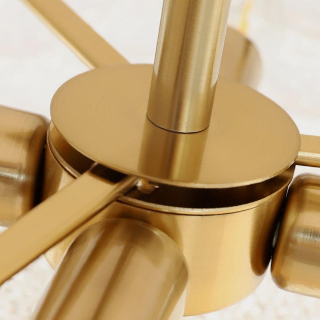 Lustra Deckenleuchte Gold Finish Geripptes Glas-Letslighting