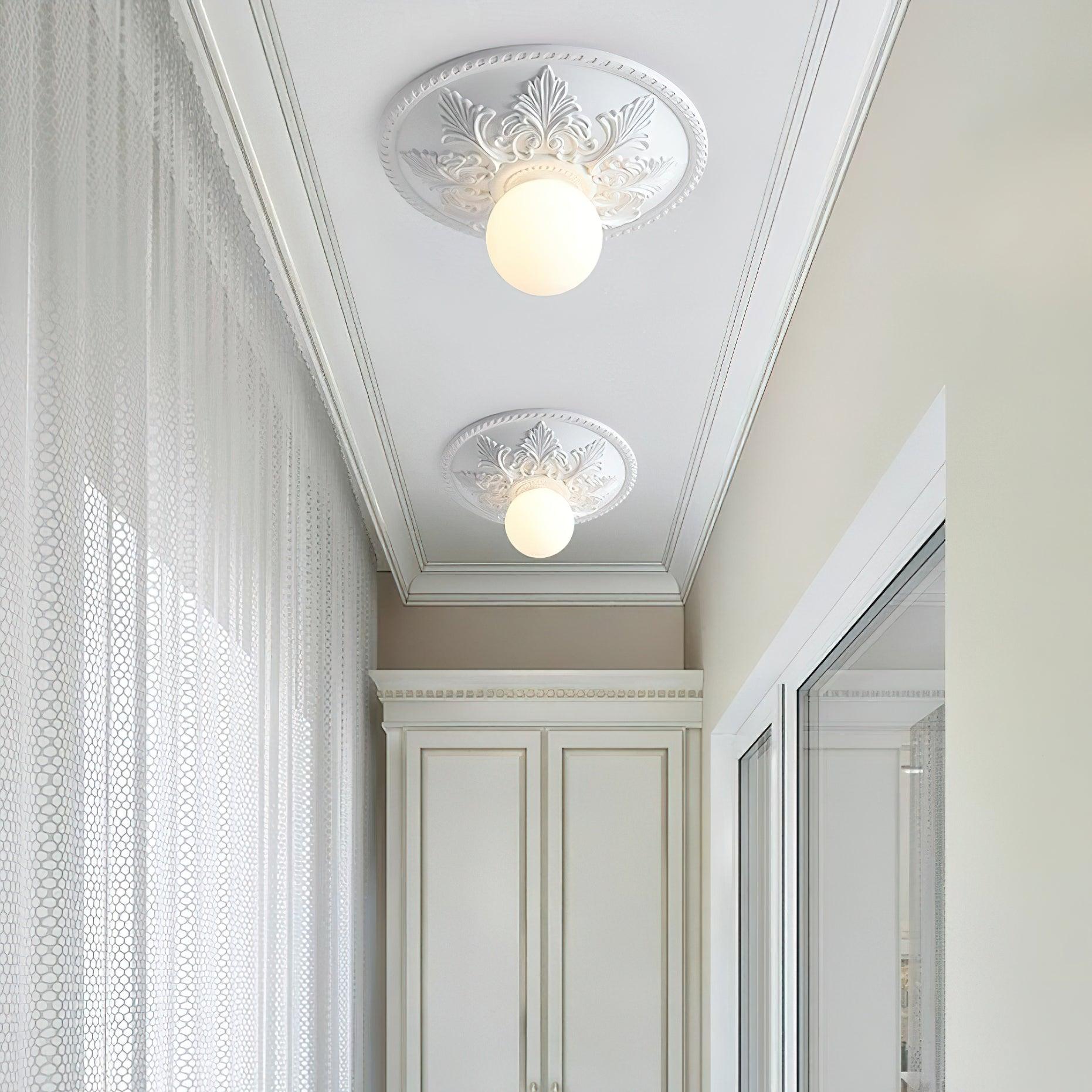 Deckenleuchte Harz Baldachin Glas Globus Klassisch Verziert-Letslighting