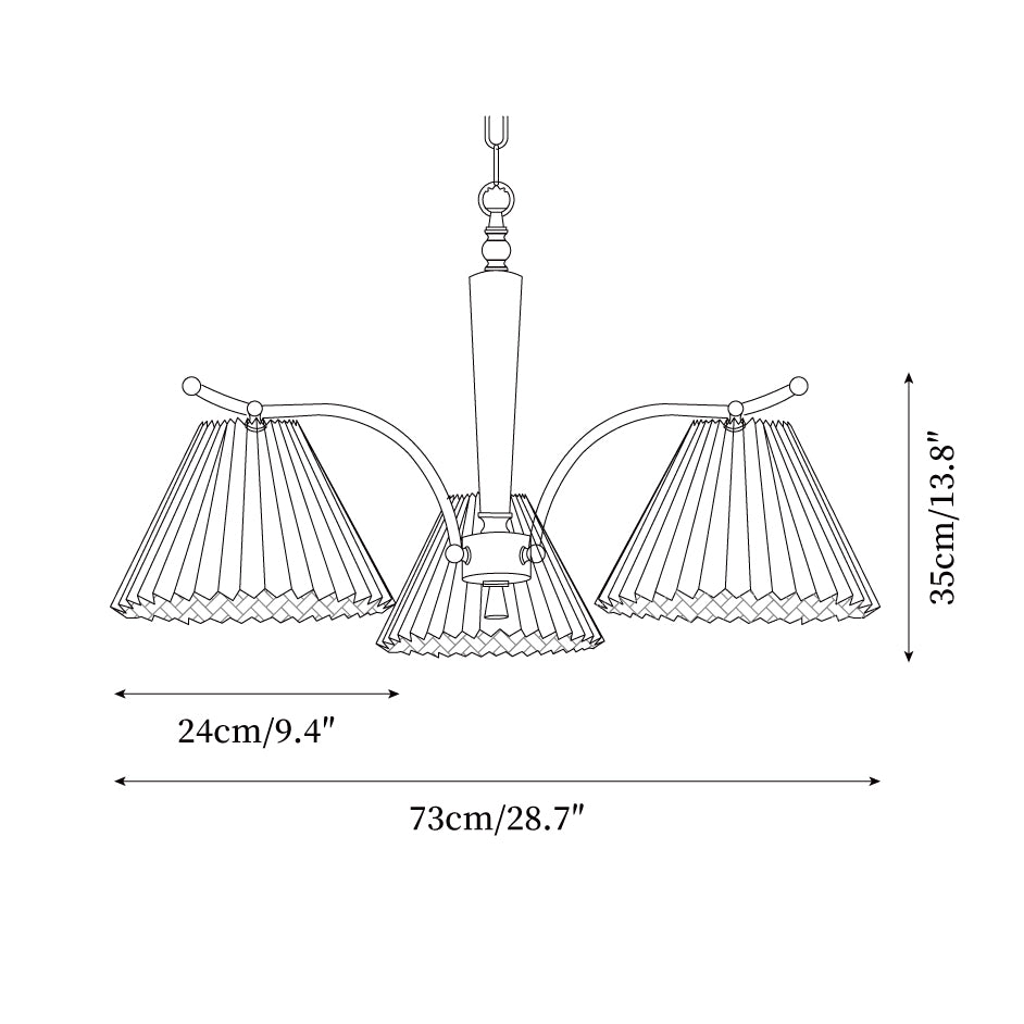 Kronleuchter Gefeilt Stoff Schirme Walnuss Messing Arme Warm Retro-Letslighting