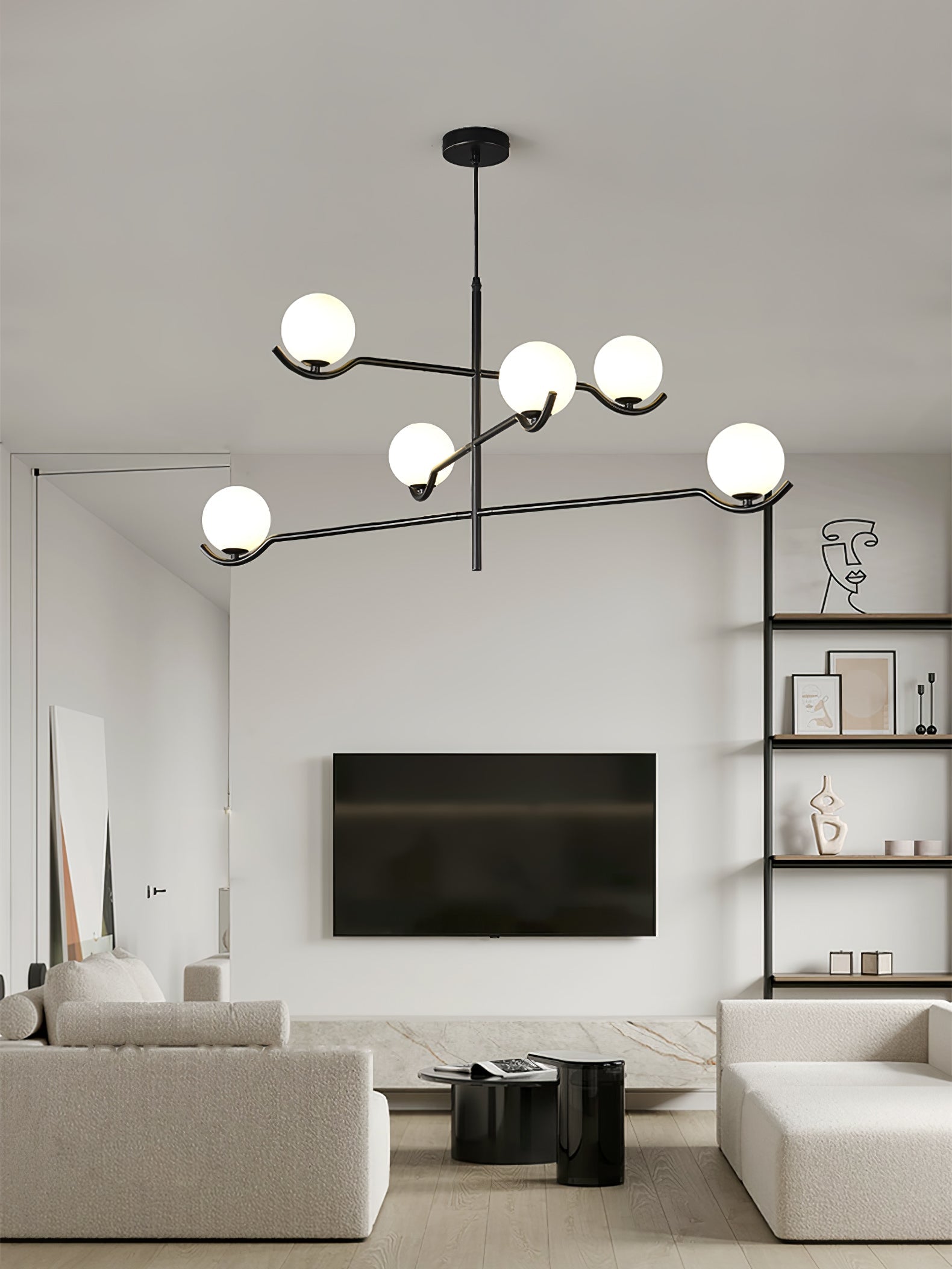 Fayno White Globe Chandelier - Letslighting