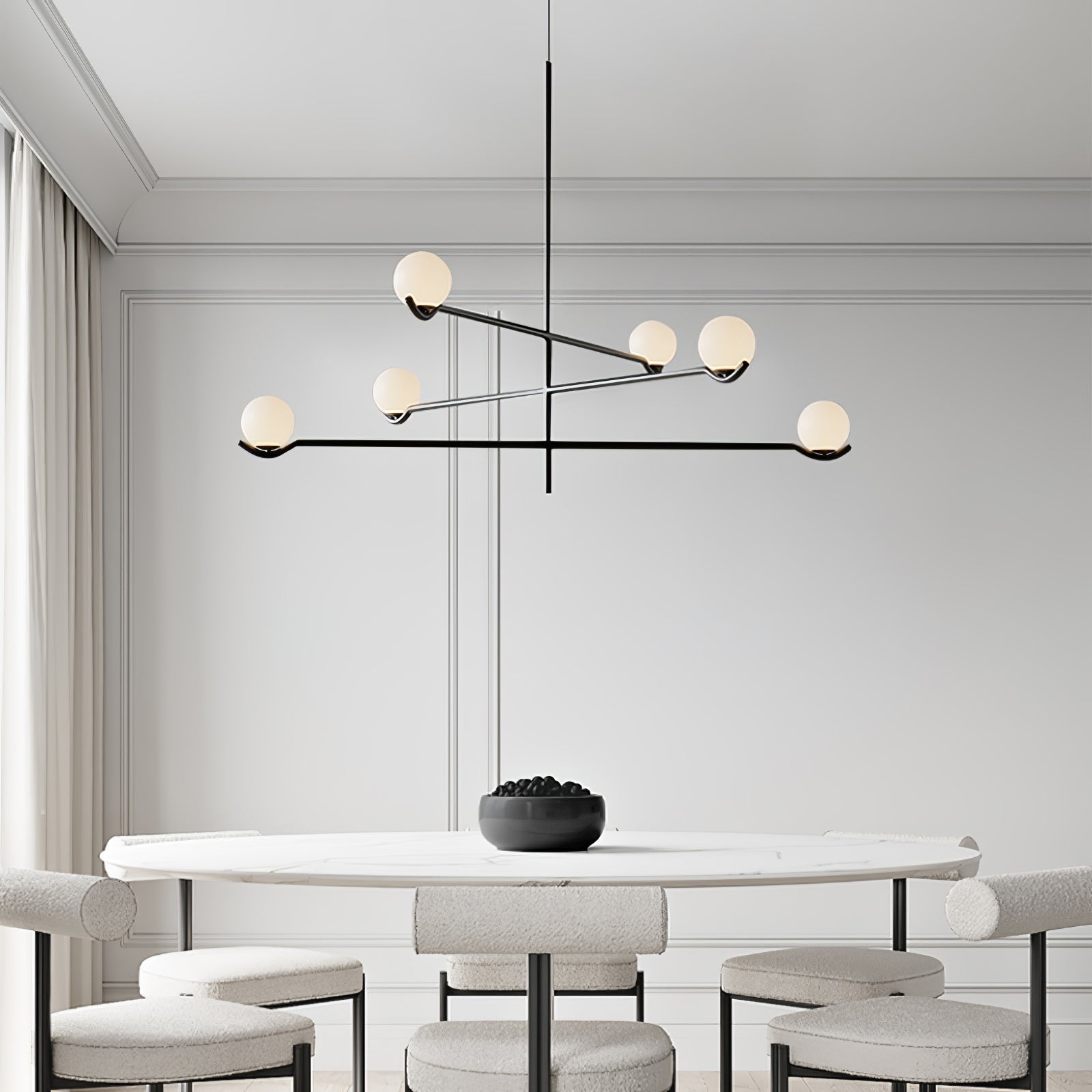 Fayno White Globe Chandelier - Letslighting