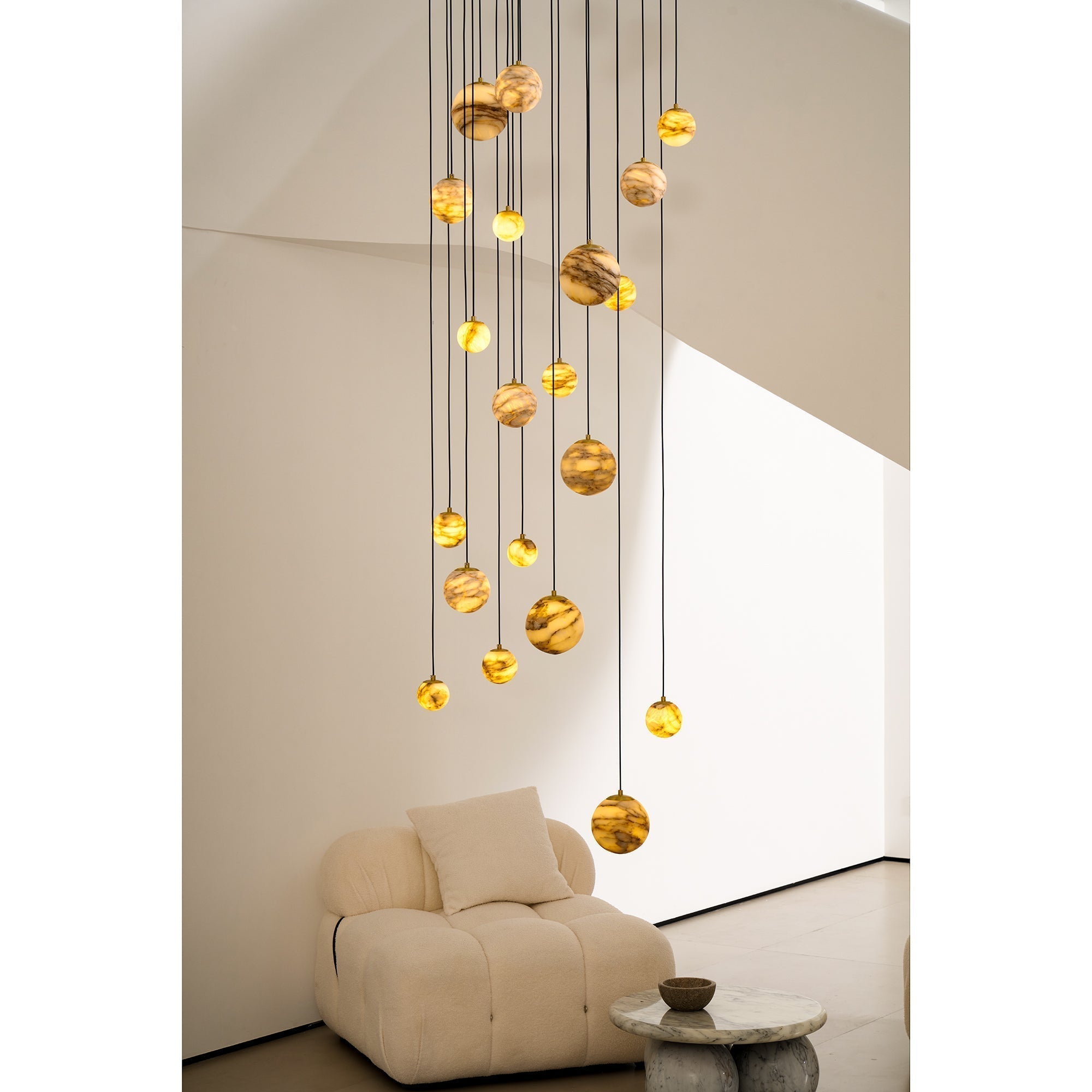 Arsorarae Modern Minimalist Cluster Alabaster Chandelier - Letslighting