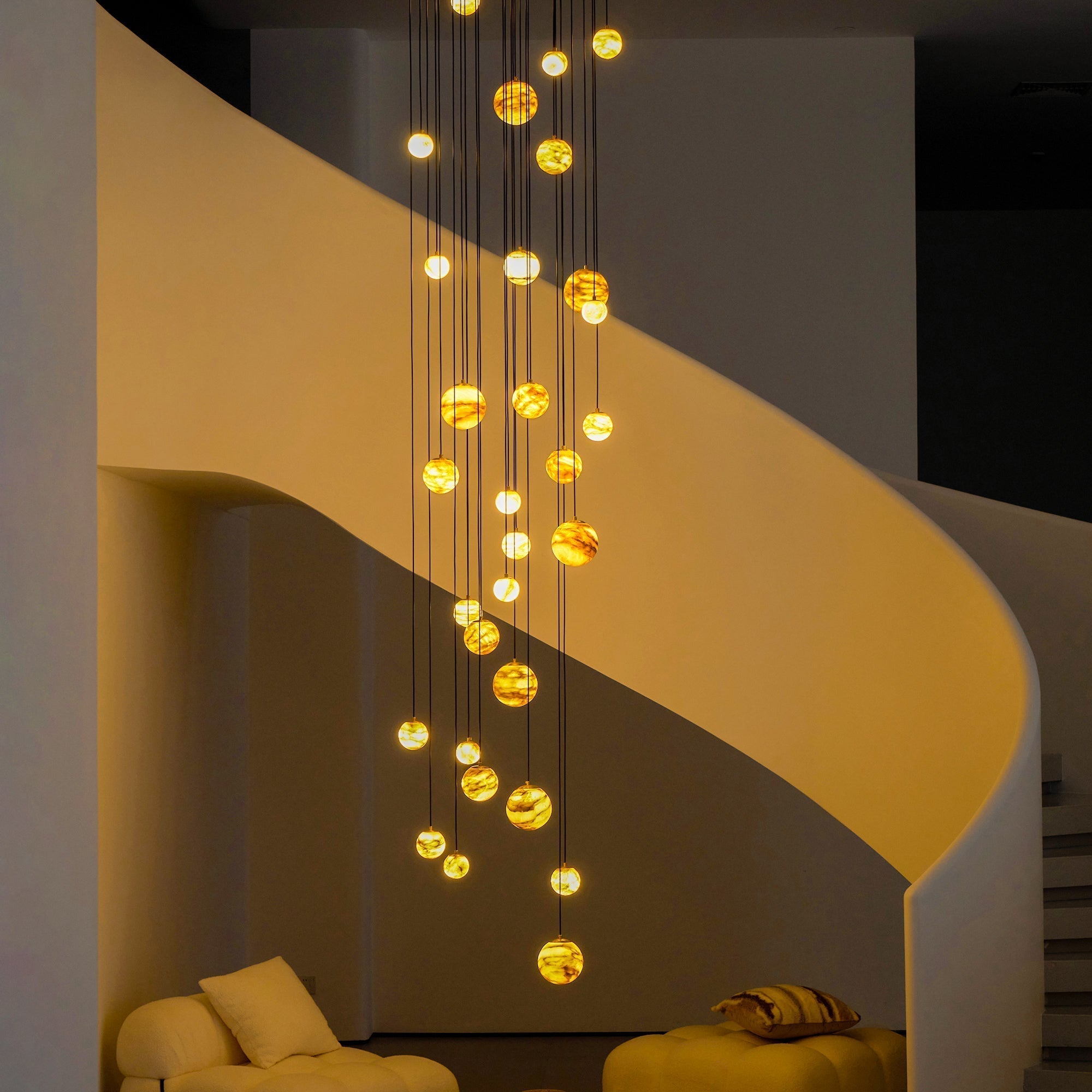 Arsorarae Modern Minimalist Cluster Alabaster Chandelier - Letslighting